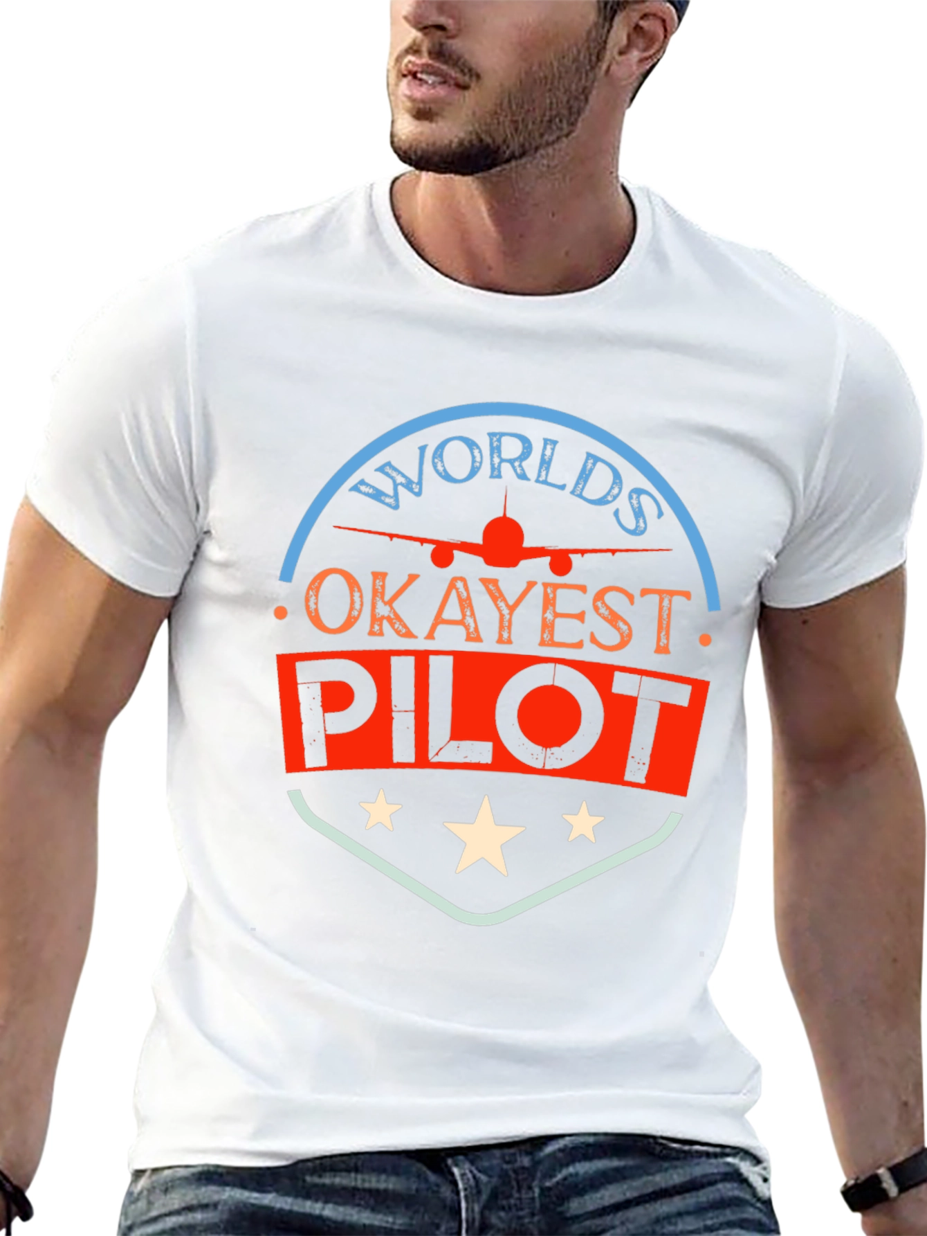 Worlds Okayest Pilot T-Shirt - Funny Aviation Tee