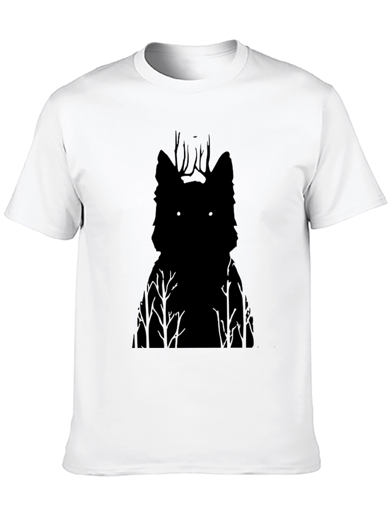 Wolf Silhouette Graphic Tee - Mens Black T-Shirt