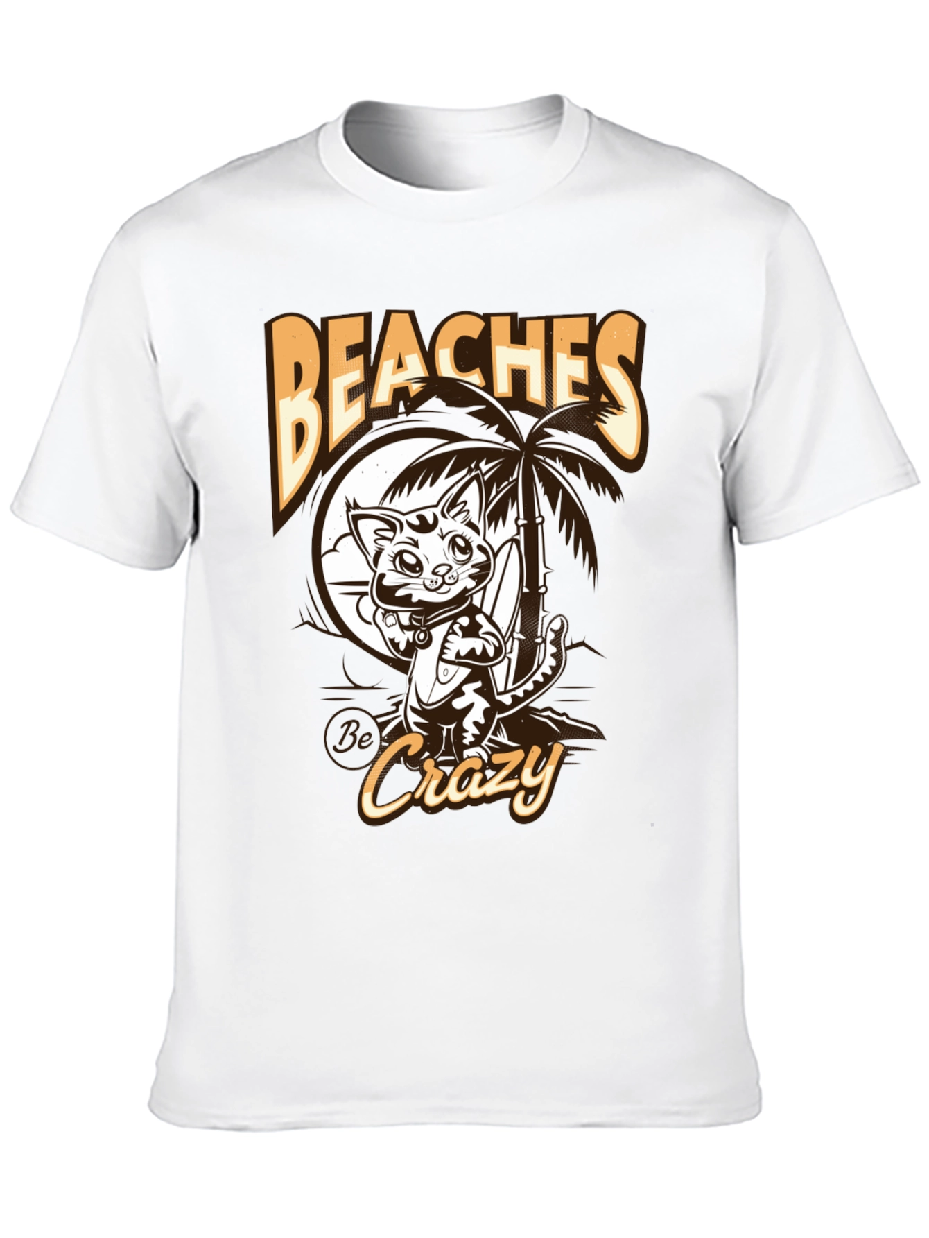 Beaches Crazy Cat Graphic T-Shirt