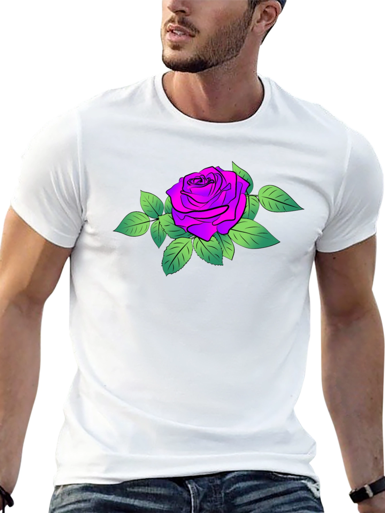 Rose Graphic Black T-Shirt