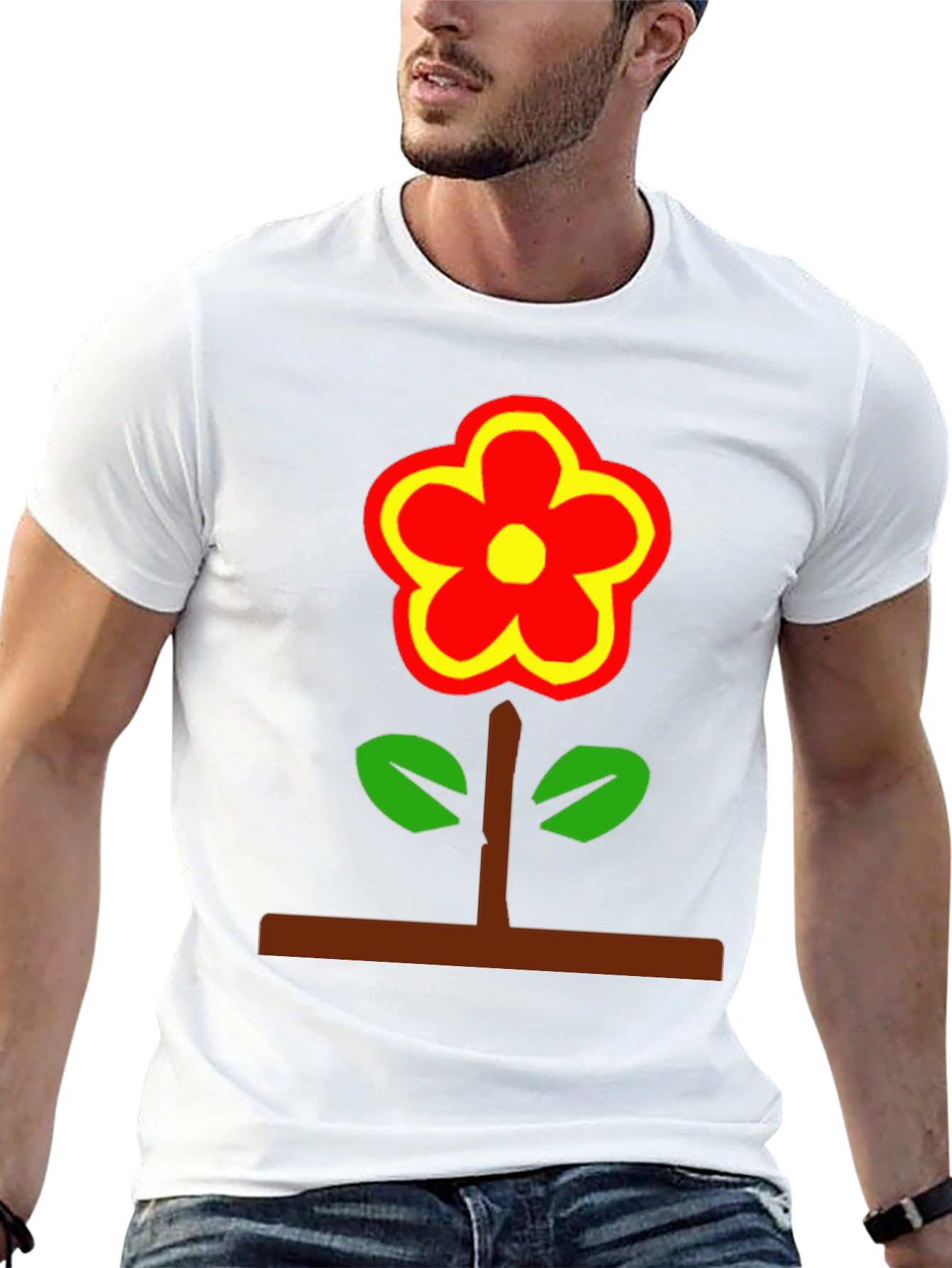 Black Flower Power T-Shirt - Bold Graphic Tee