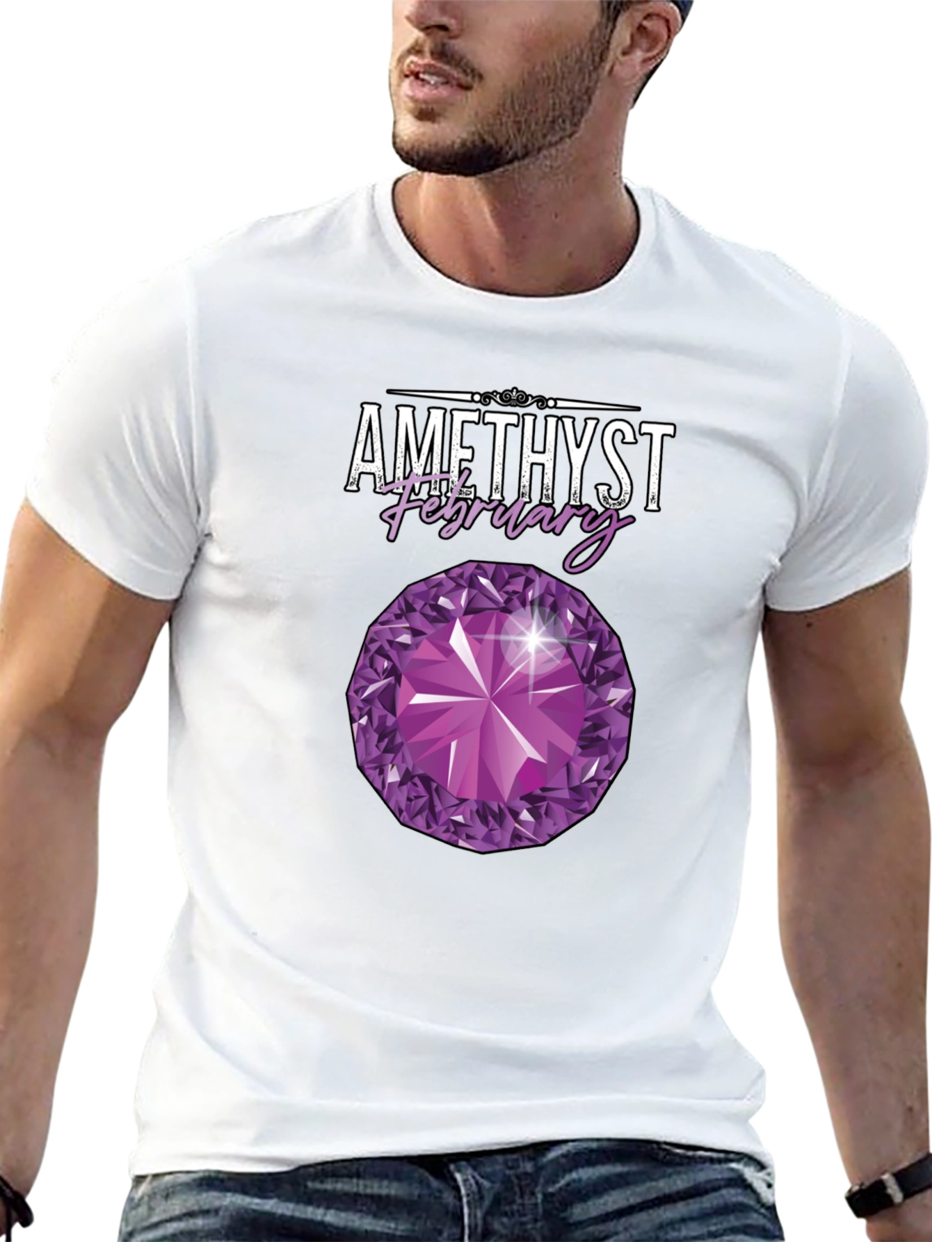 Amethyst February Birthstone Graphic T-Shirt