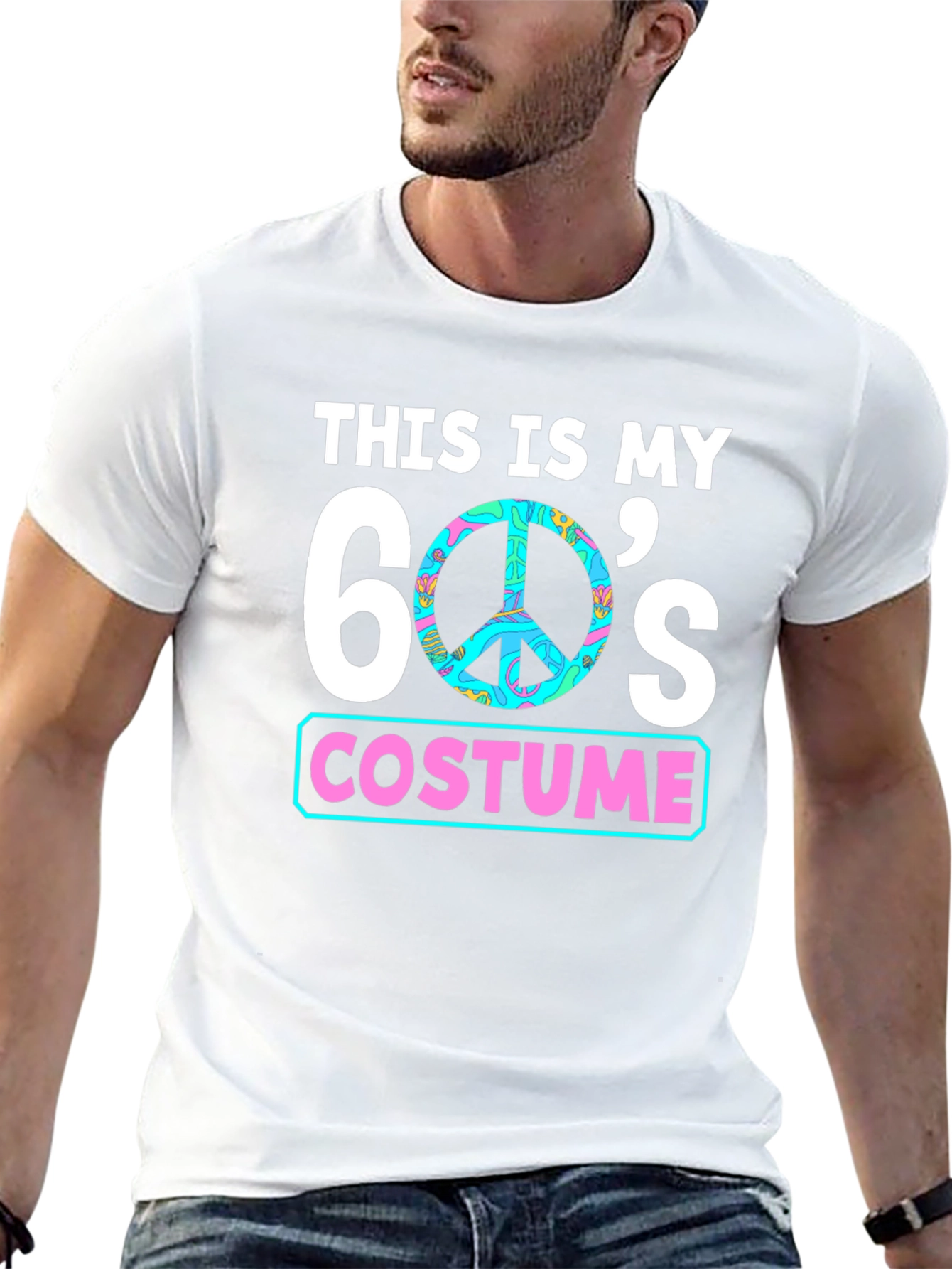 60s Costume T-Shirt - Groovy Peace Sign Tee