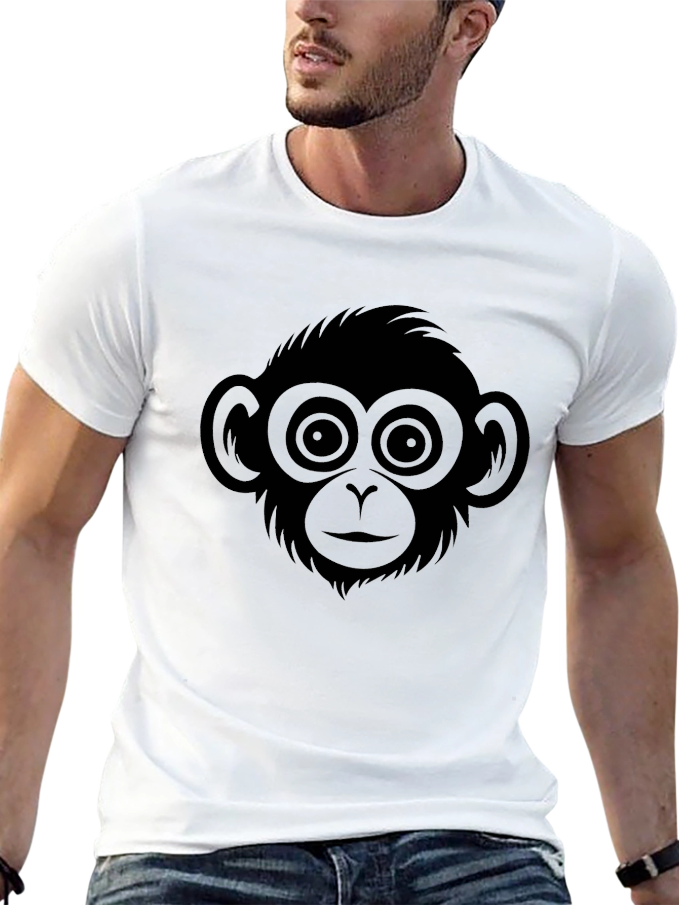 Monkey Face Graphic T-Shirt