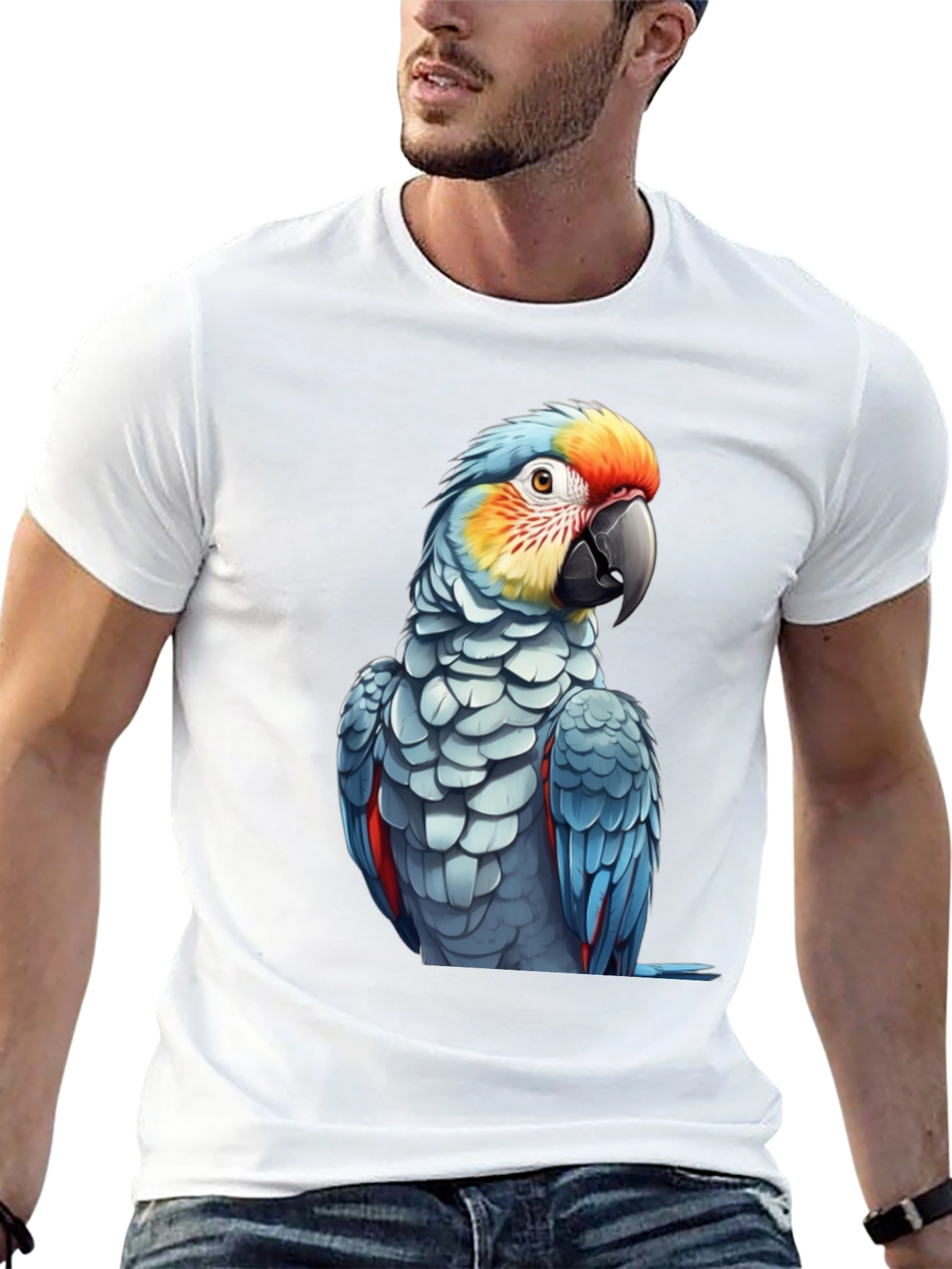 Parrot Graphic Print Black T-Shirt