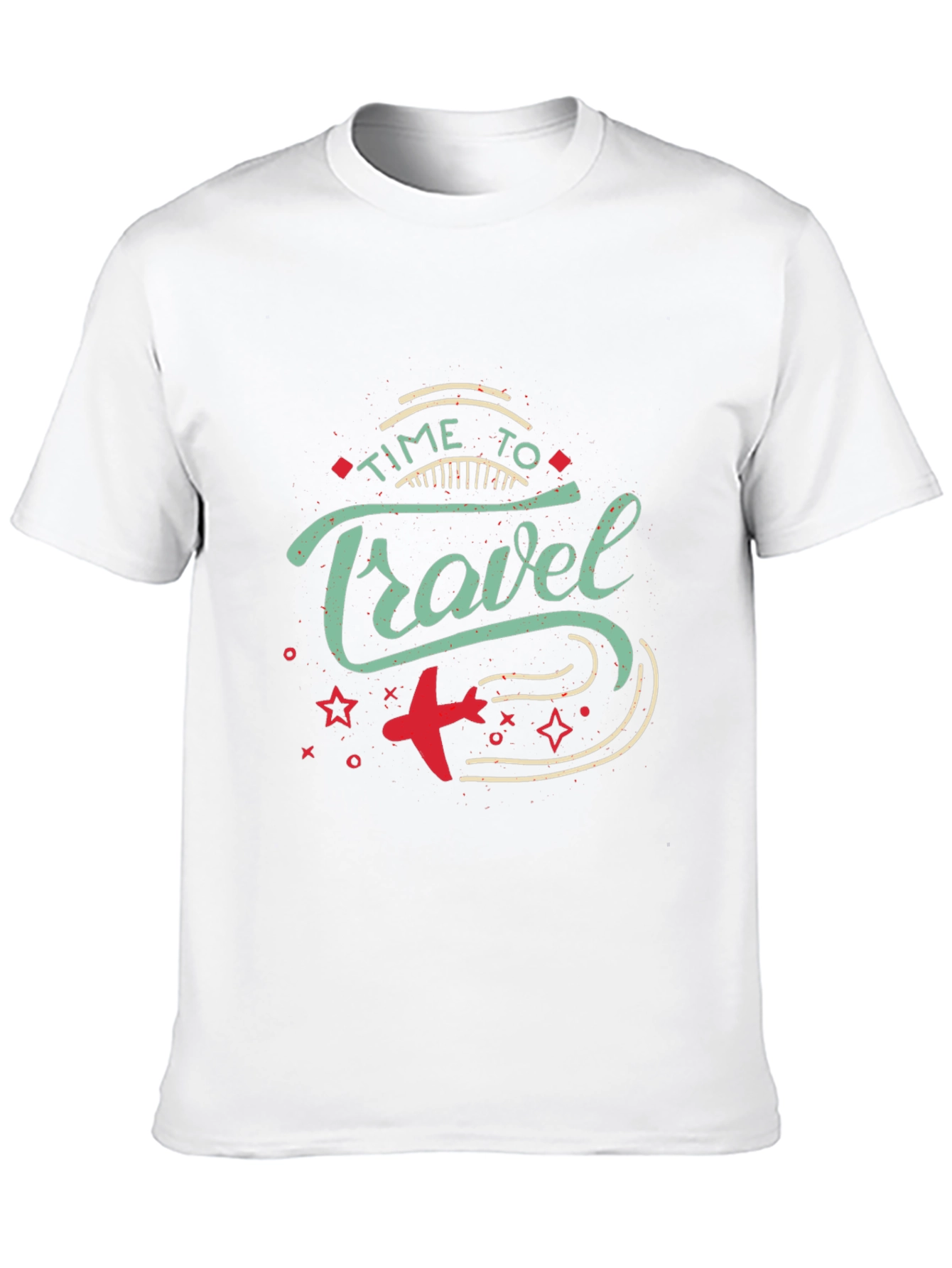 Time to Travel Graphic Print Black T-Shirt