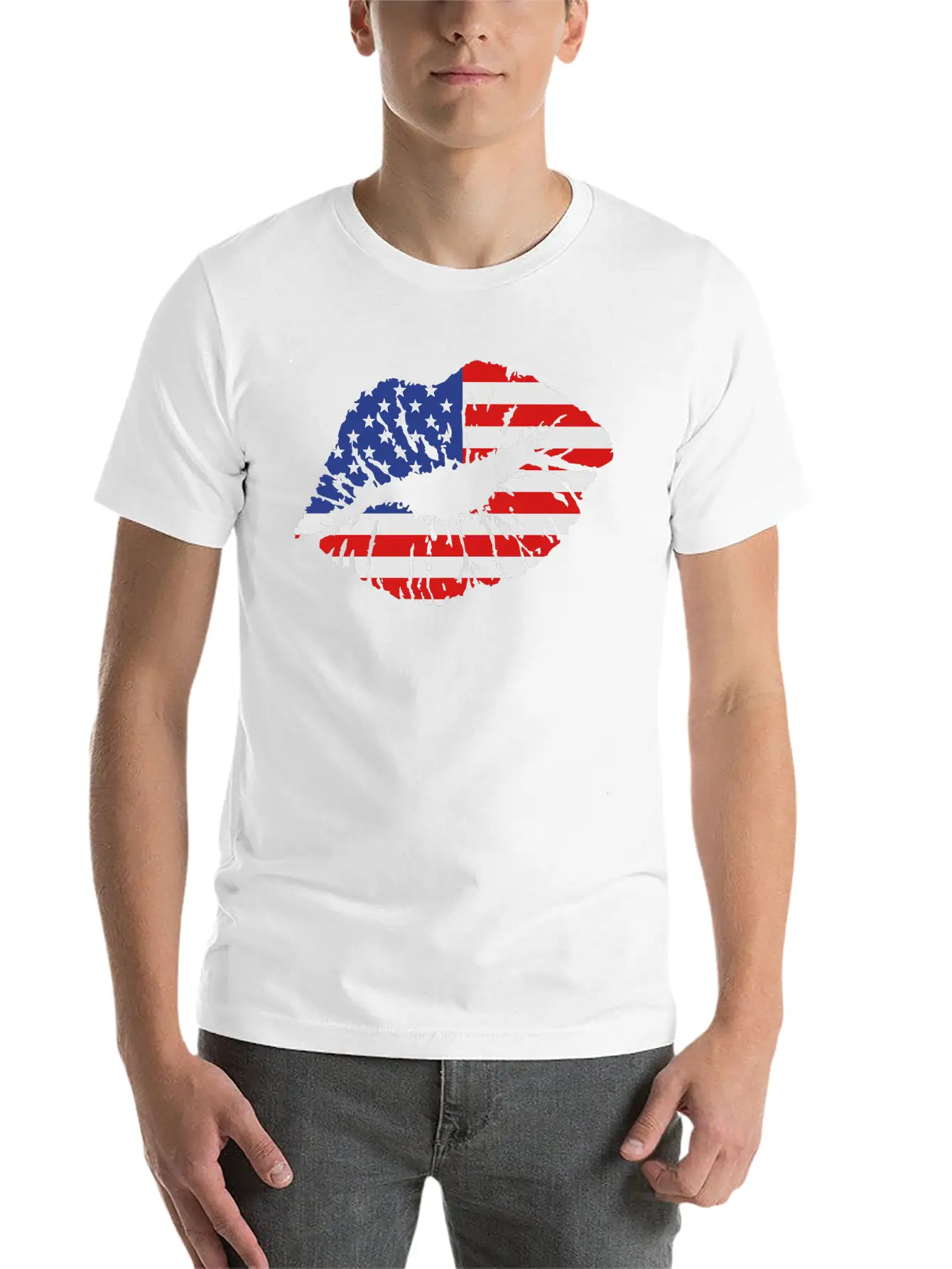 USA Lips Unisex Casual T-Shirt – Clean Design For Daily Comfort