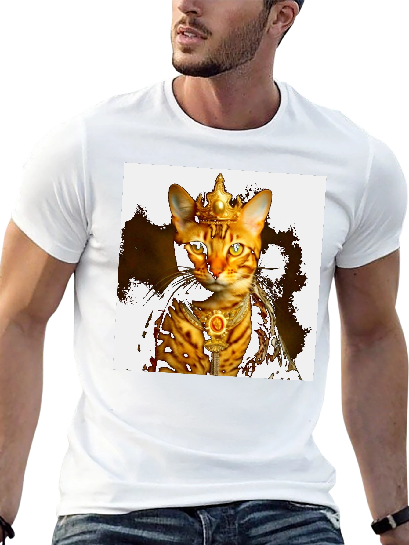 Regal Cat King T-Shirt - Unique Graphic Tee