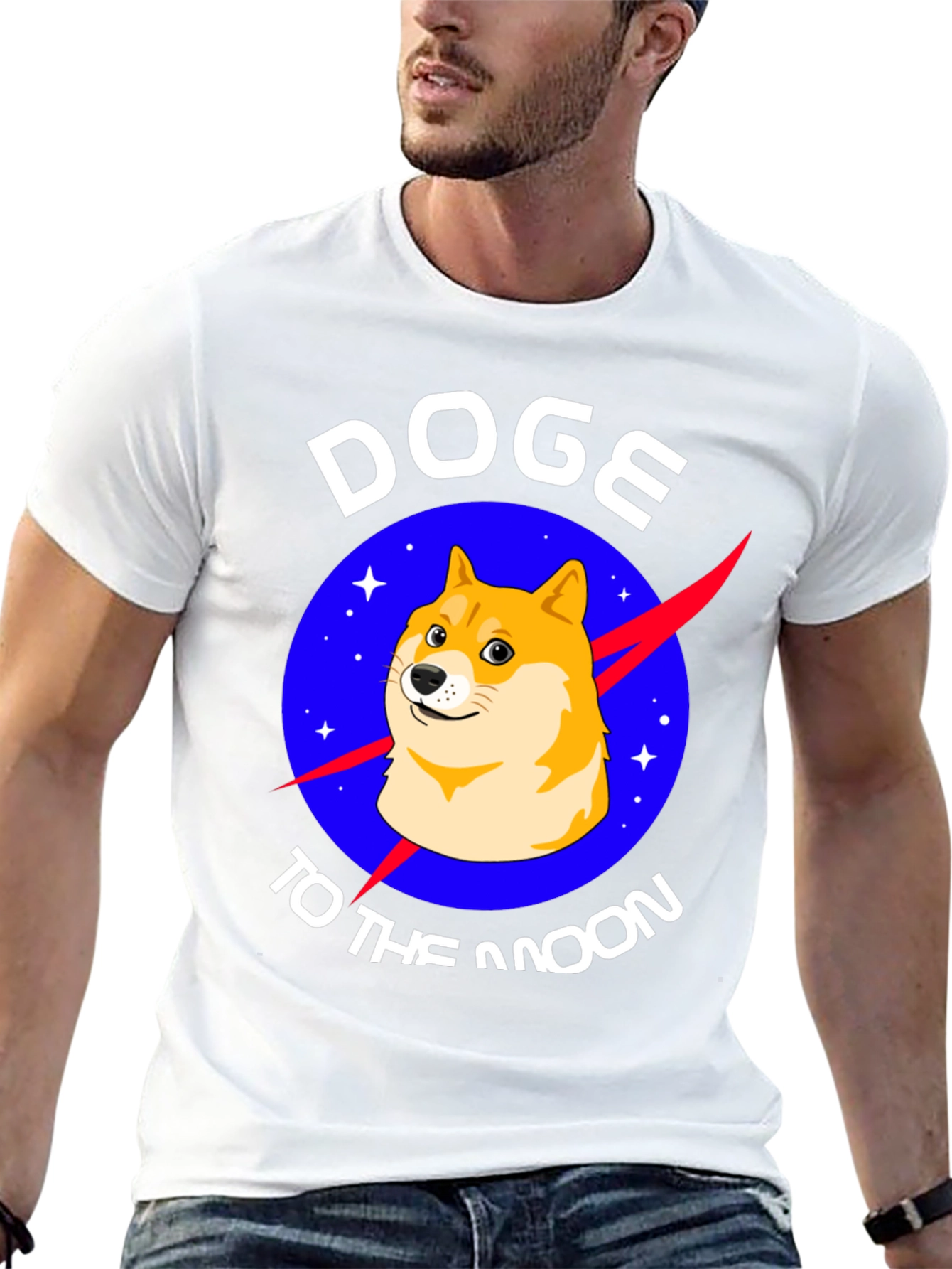 Doge To The Moon Black T-Shirt