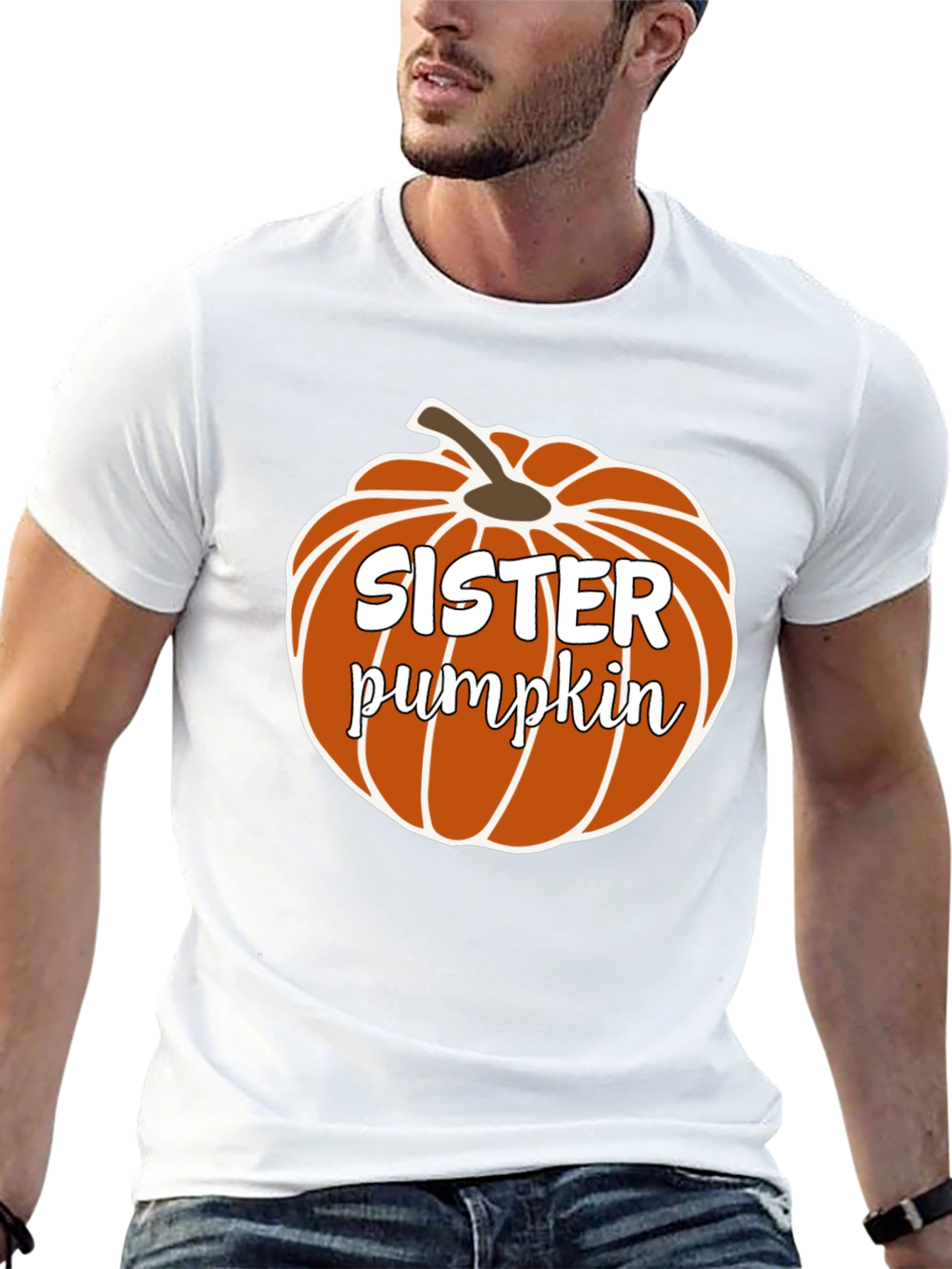 Sister Pumpkin Black Crewneck T-Shirt