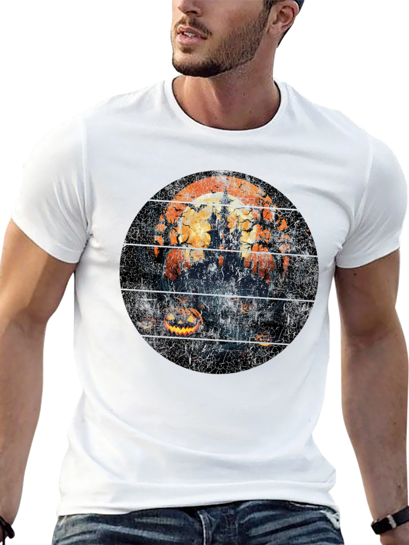 Halloween Castle T-Shirt - Spooky Season Style