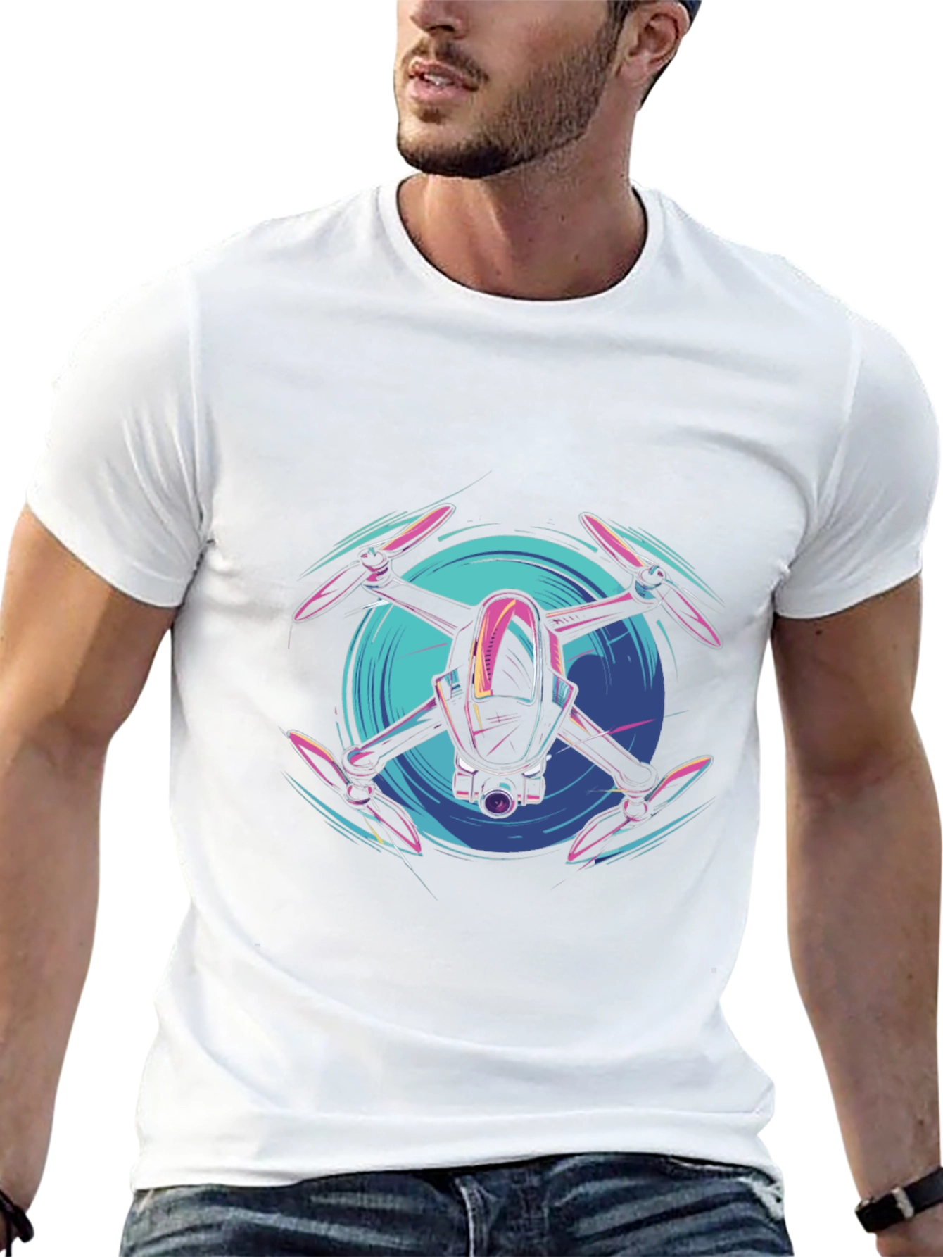 Drone Graphic Tee - Modern Tech Style