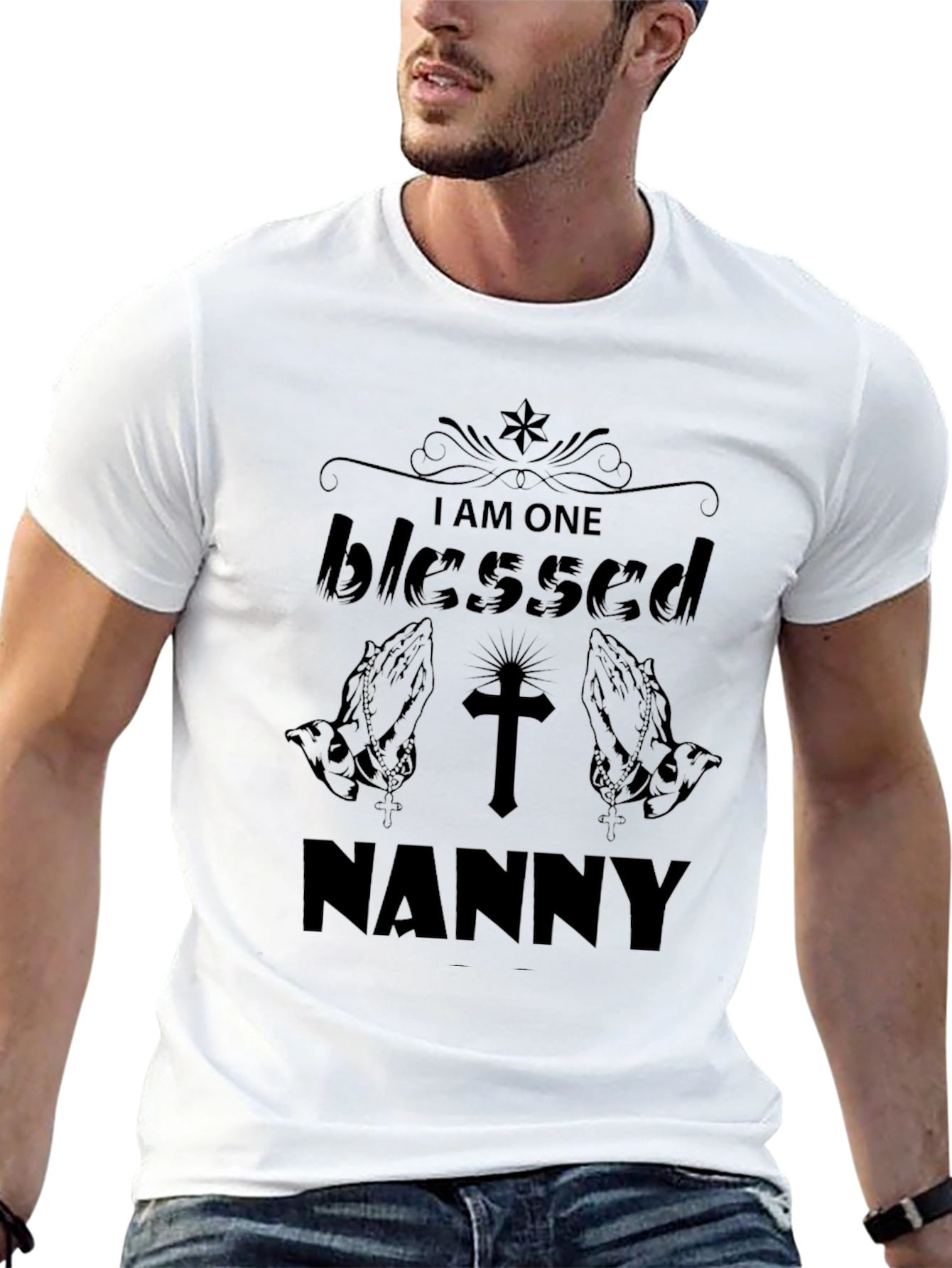 Blessed Nanny Graphic T-Shirt - Religious Gift Idea