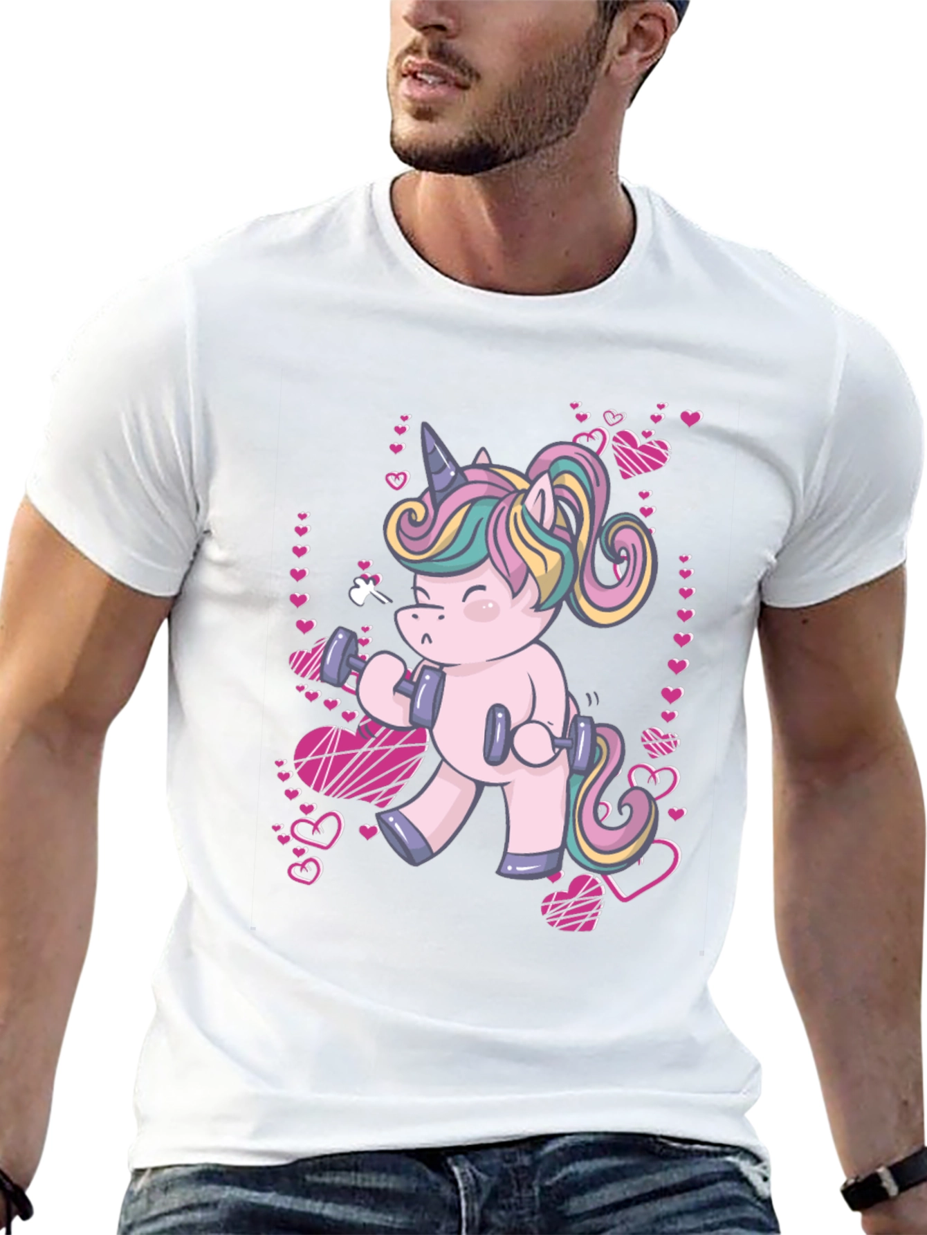Unicorn Gym Workout Black T-Shirt