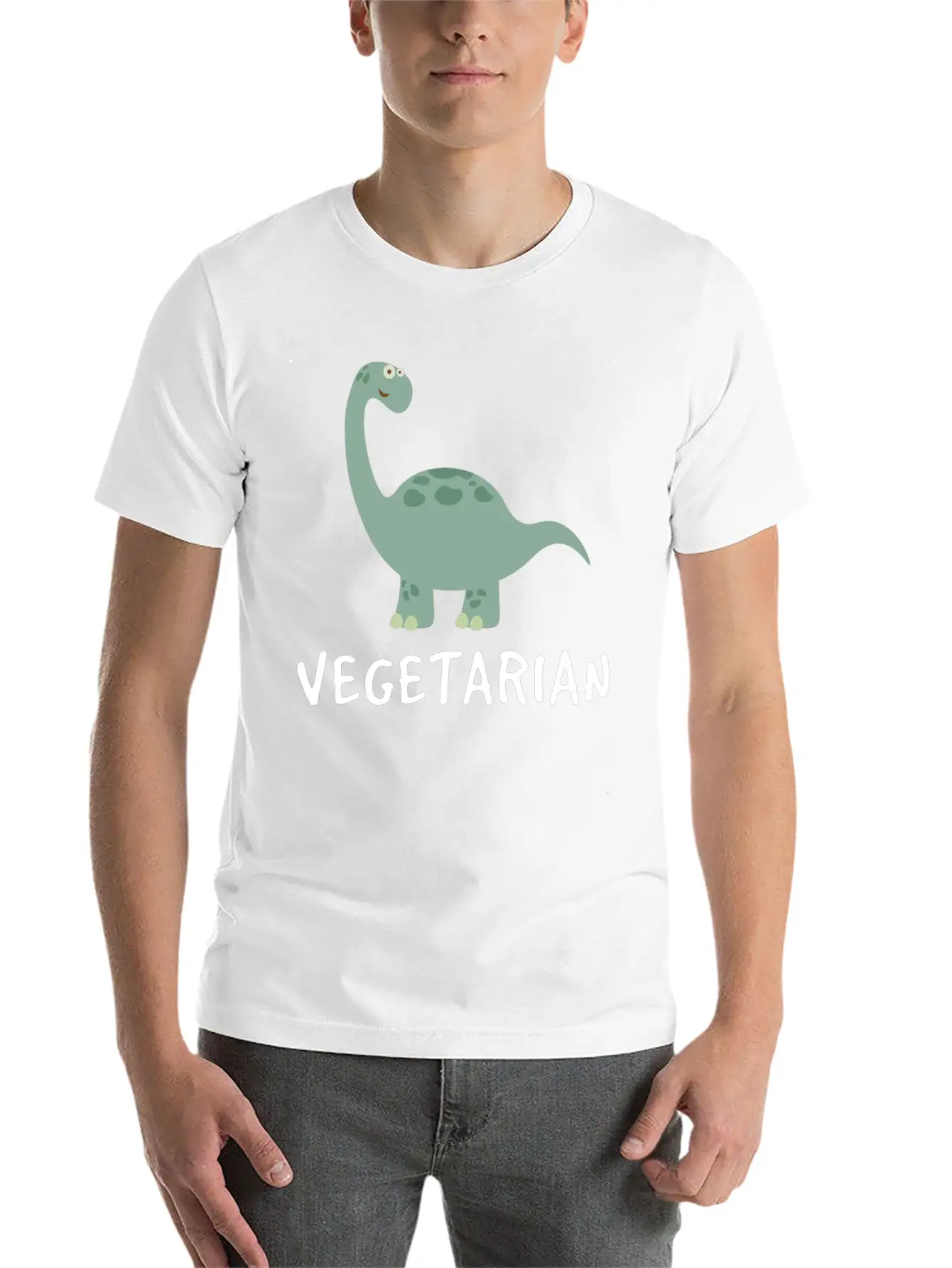 Vegetarian Dino Unisex Casual T-Shirt – Clean Design For Daily Comfort