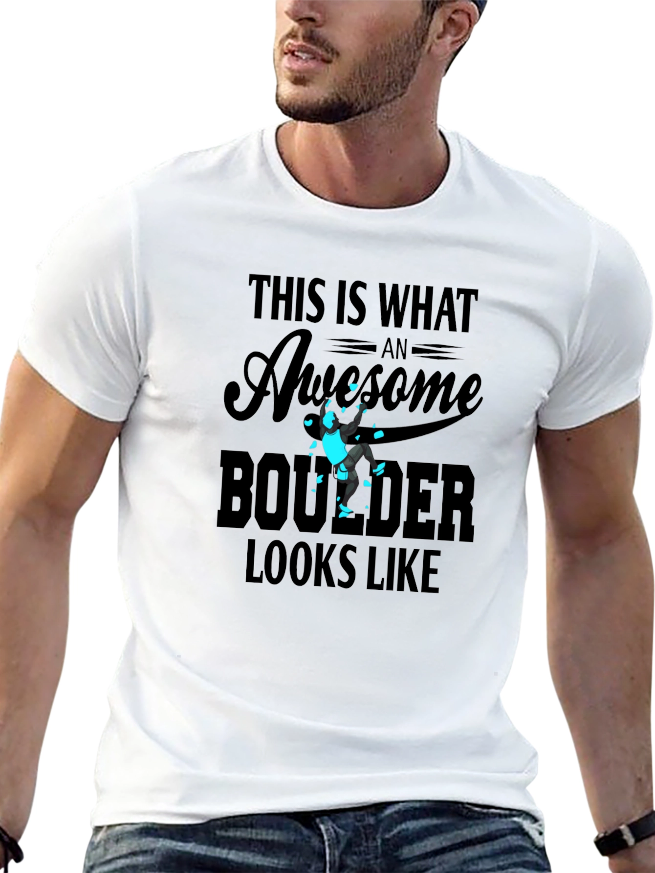 Awesome Boulder Climber Graphic T-Shirt