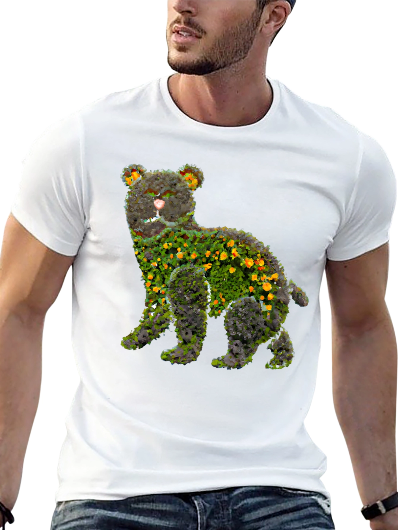 Floral Bear Graphic T-Shirt