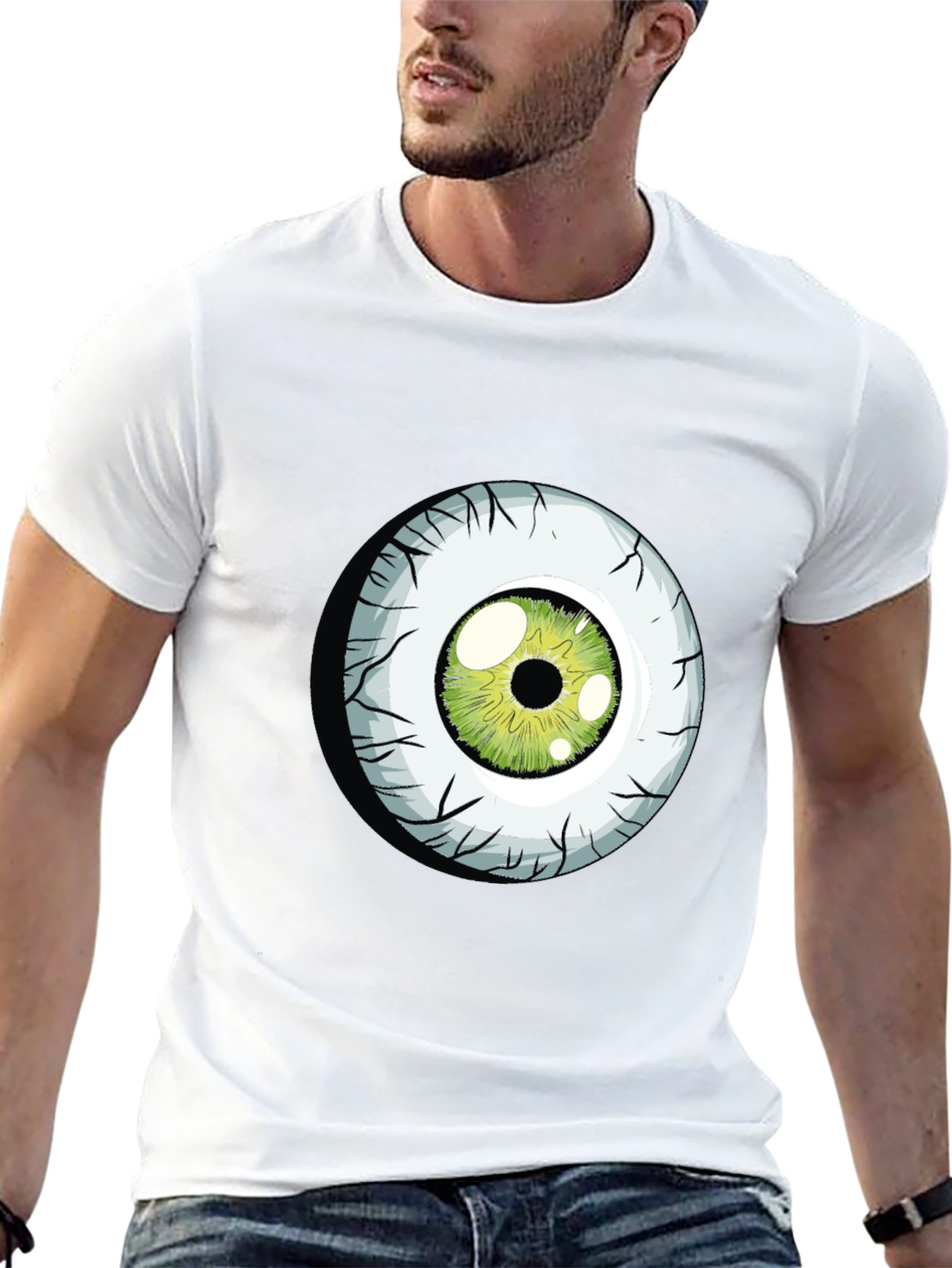 Green Eyeball Graphic Tee - Soft Cotton Blend