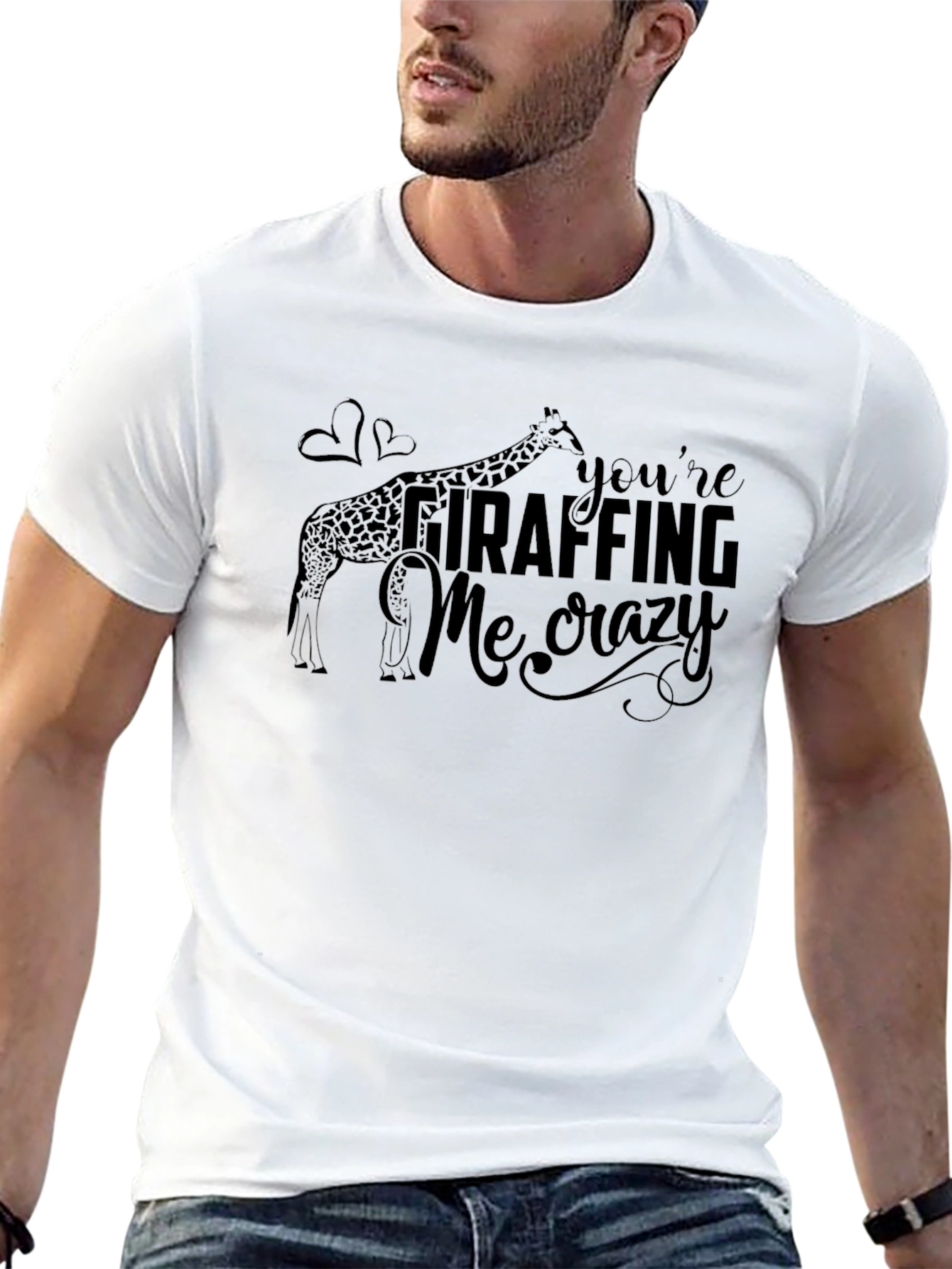 Giraffe Graphic Tee - Youre Giraffing Me Crazy Shirt