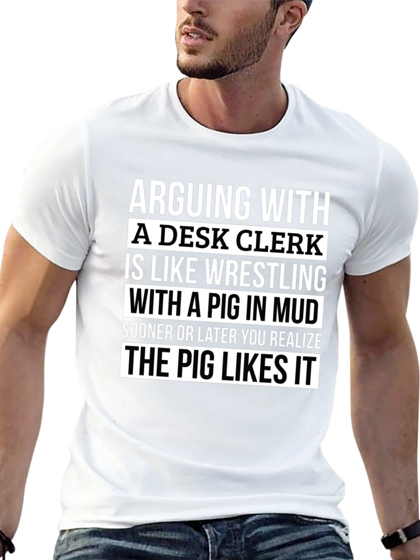 Arguing With a Desk Clerk Funny T-Shirt
