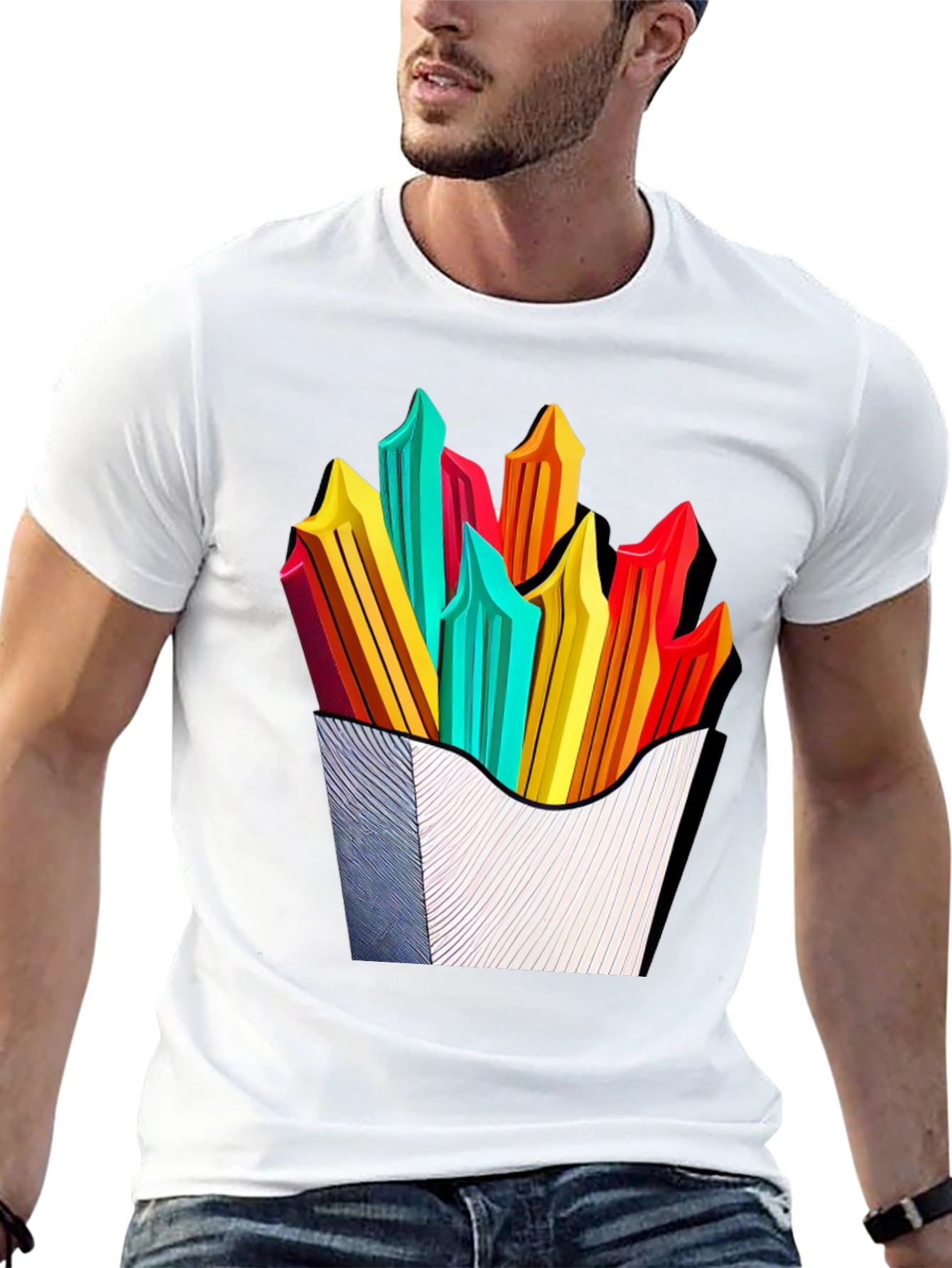 Funky Fries Graphic Tee - Stylish Unisex T-Shirt