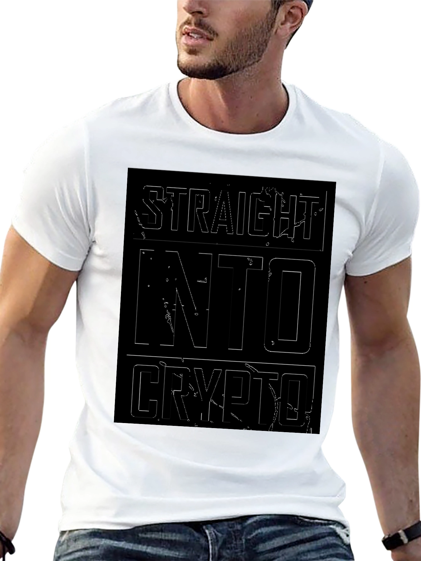 Straight Into Crypto Black T-Shirt