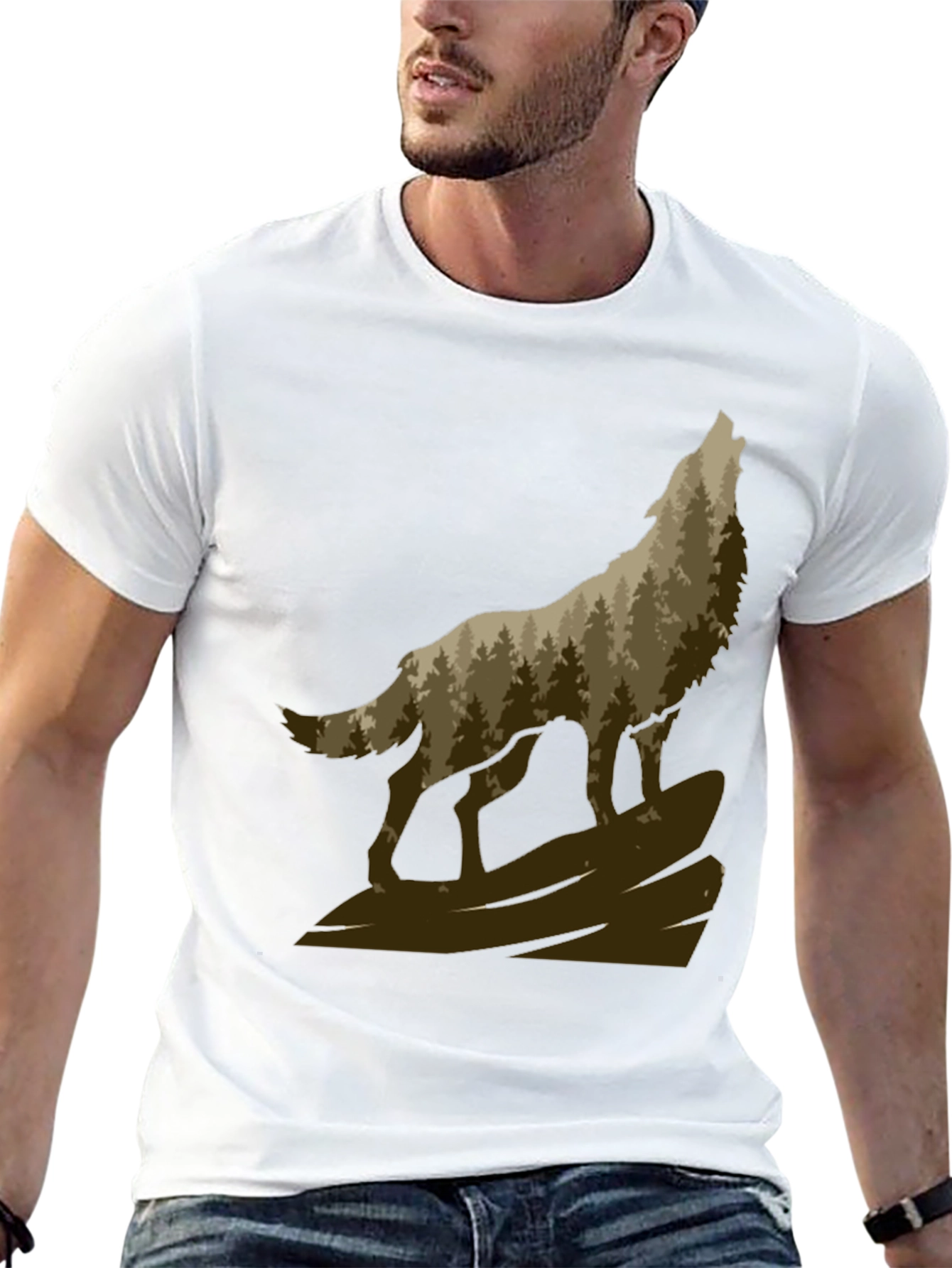 Wolf Howling in the Woods T-Shirt