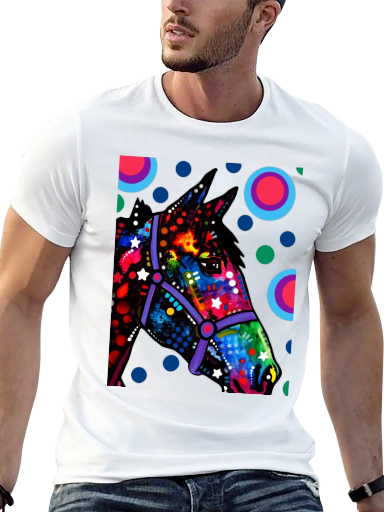 Vibrant Horse Graphic Tee - Unique Art T-Shirt