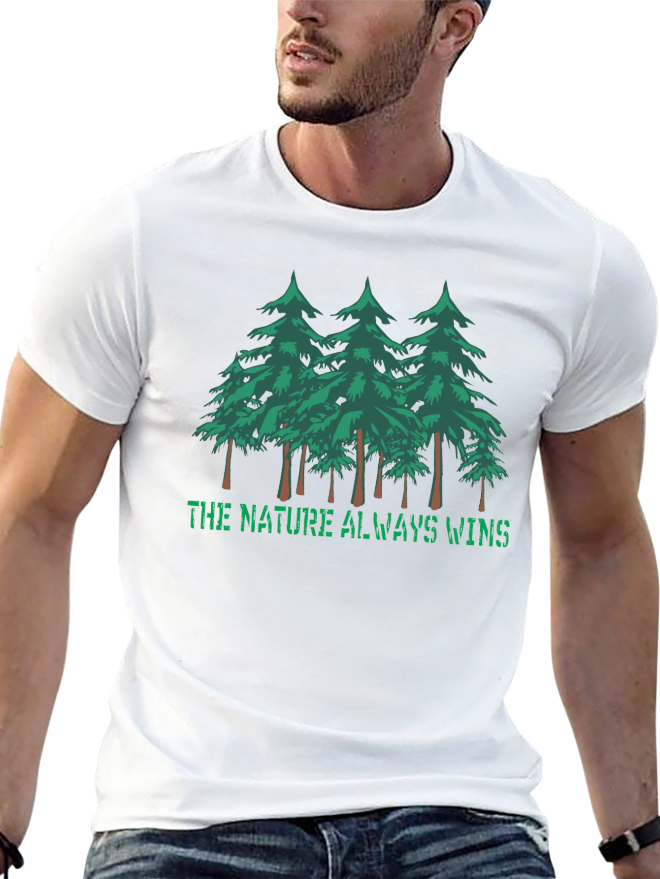 Nature Wins Black Graphic Tee