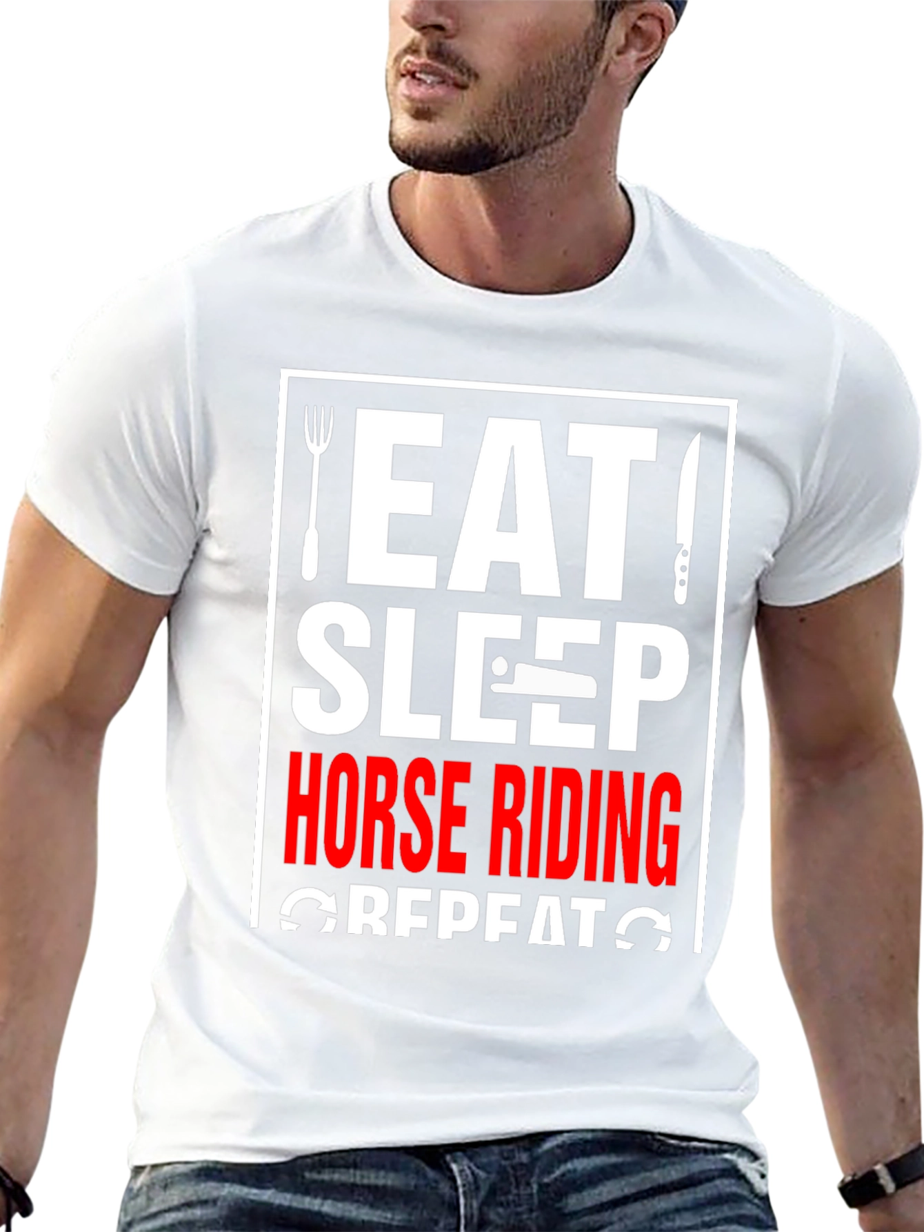 Eat Sleep Horse Riding Repeat T-Shirt