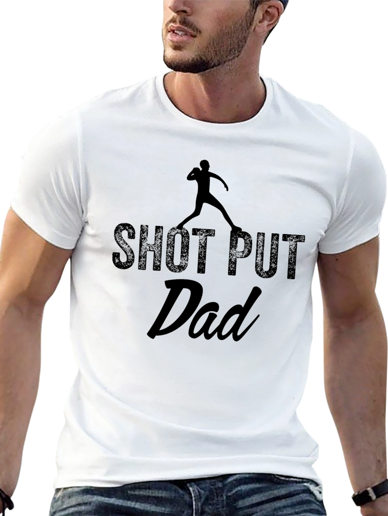 Shot Put Dad T-Shirt - Black Graphic Tee