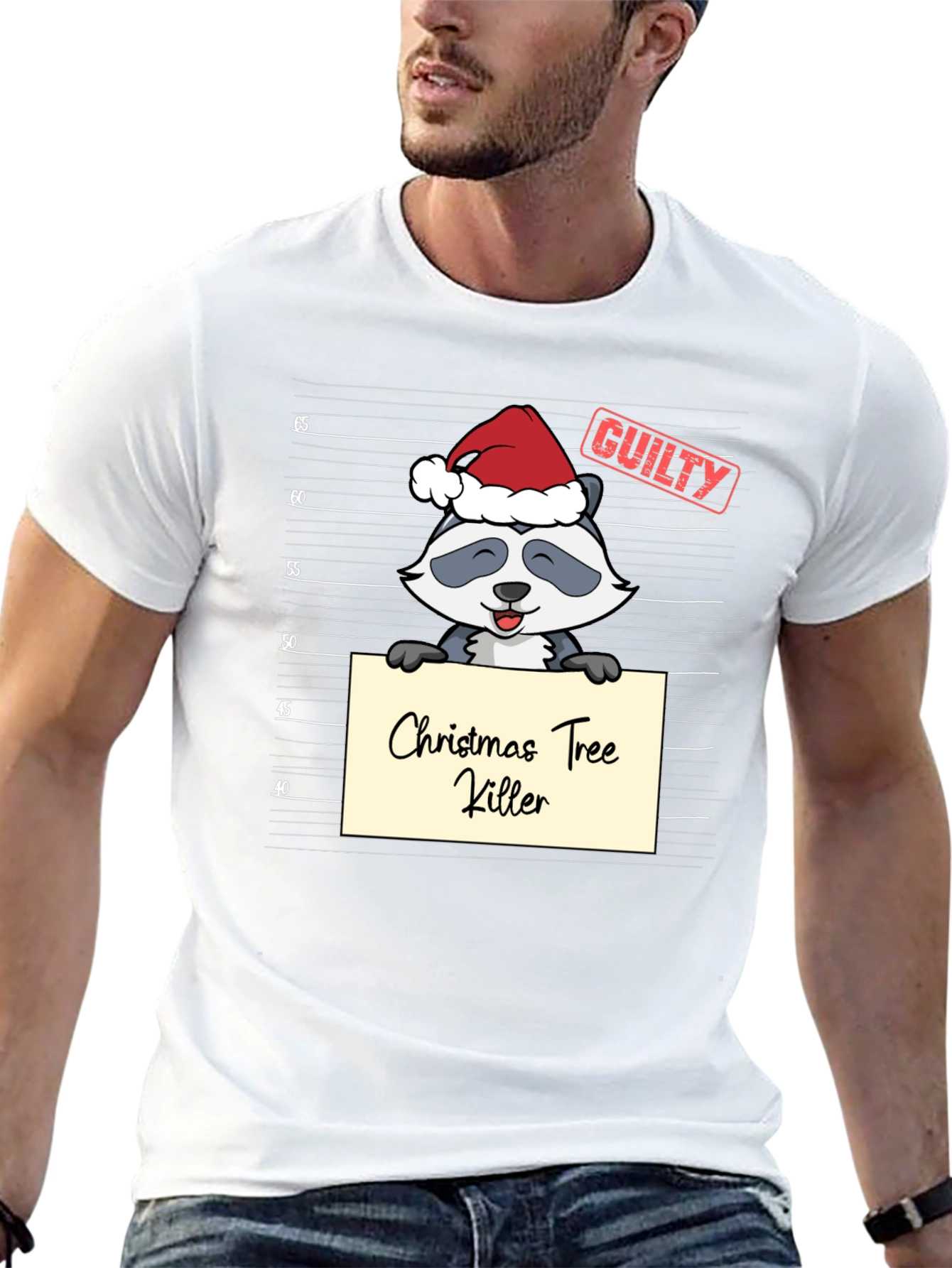 Christmas Tree Killer Racoon Guilty T-Shirt