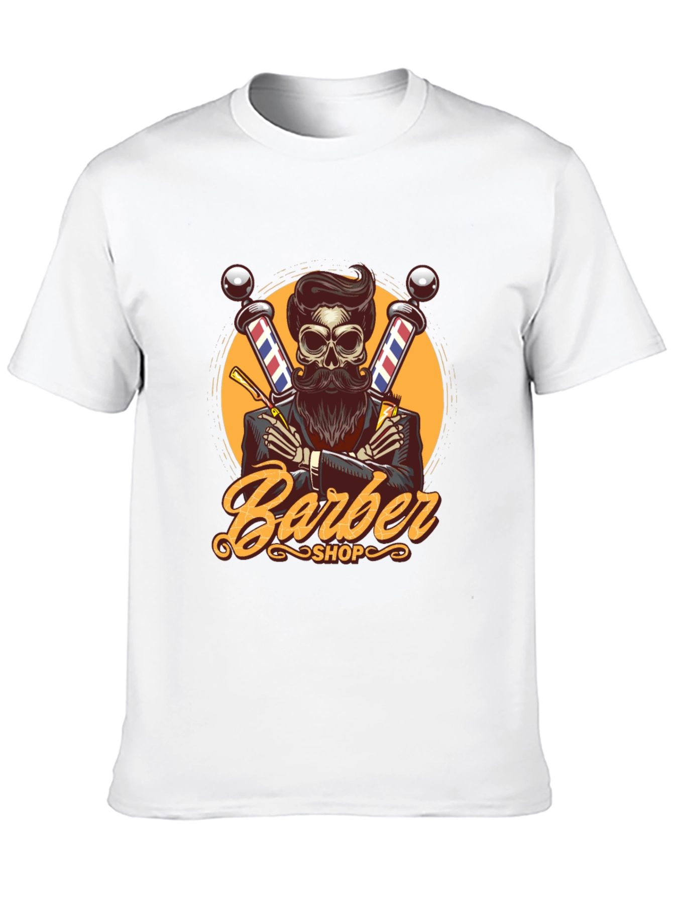 Barber Shop Skeleton Graphic Tee