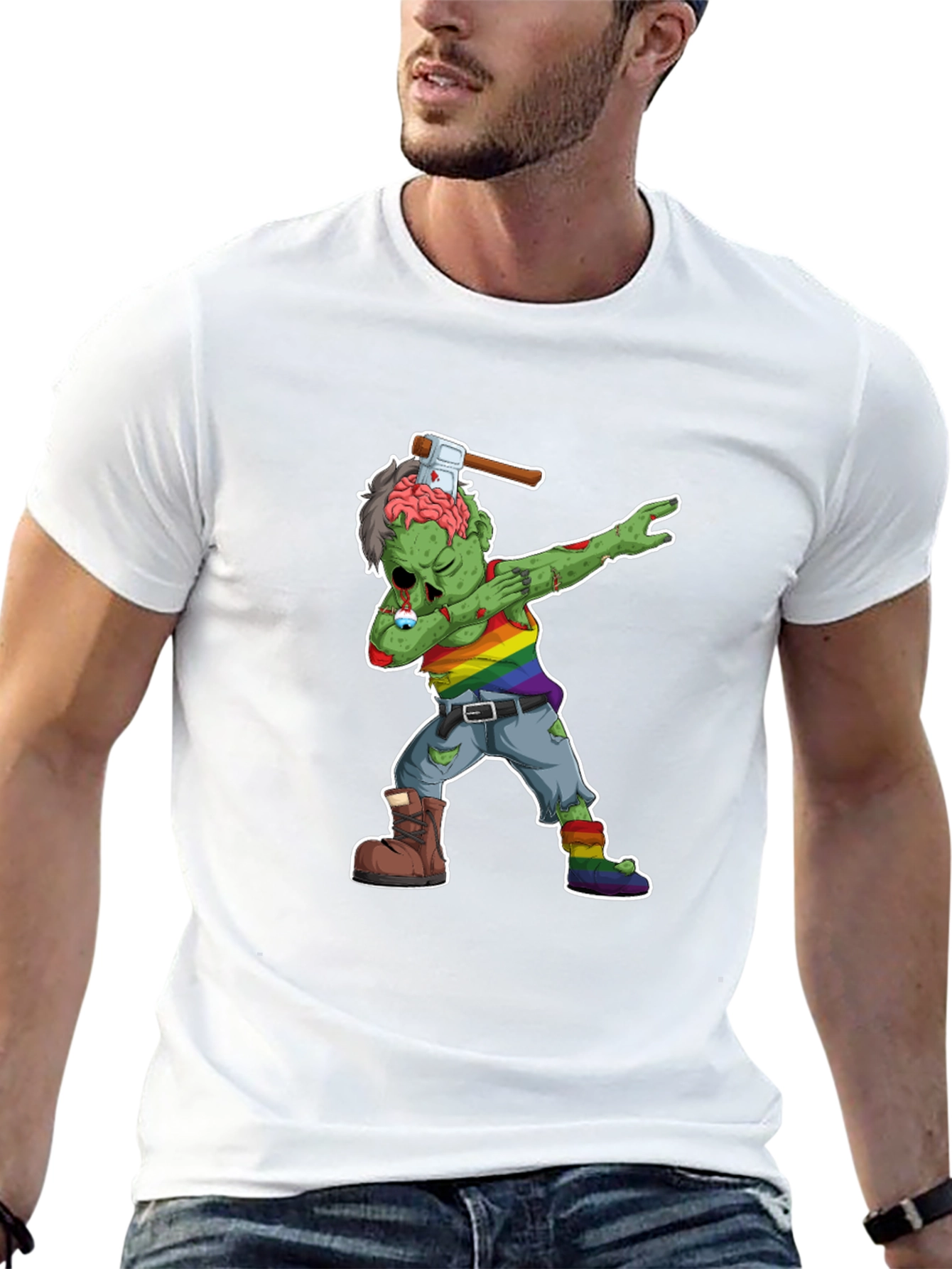 Dabbing Zombie Pride T-Shirt - Halloween Fun