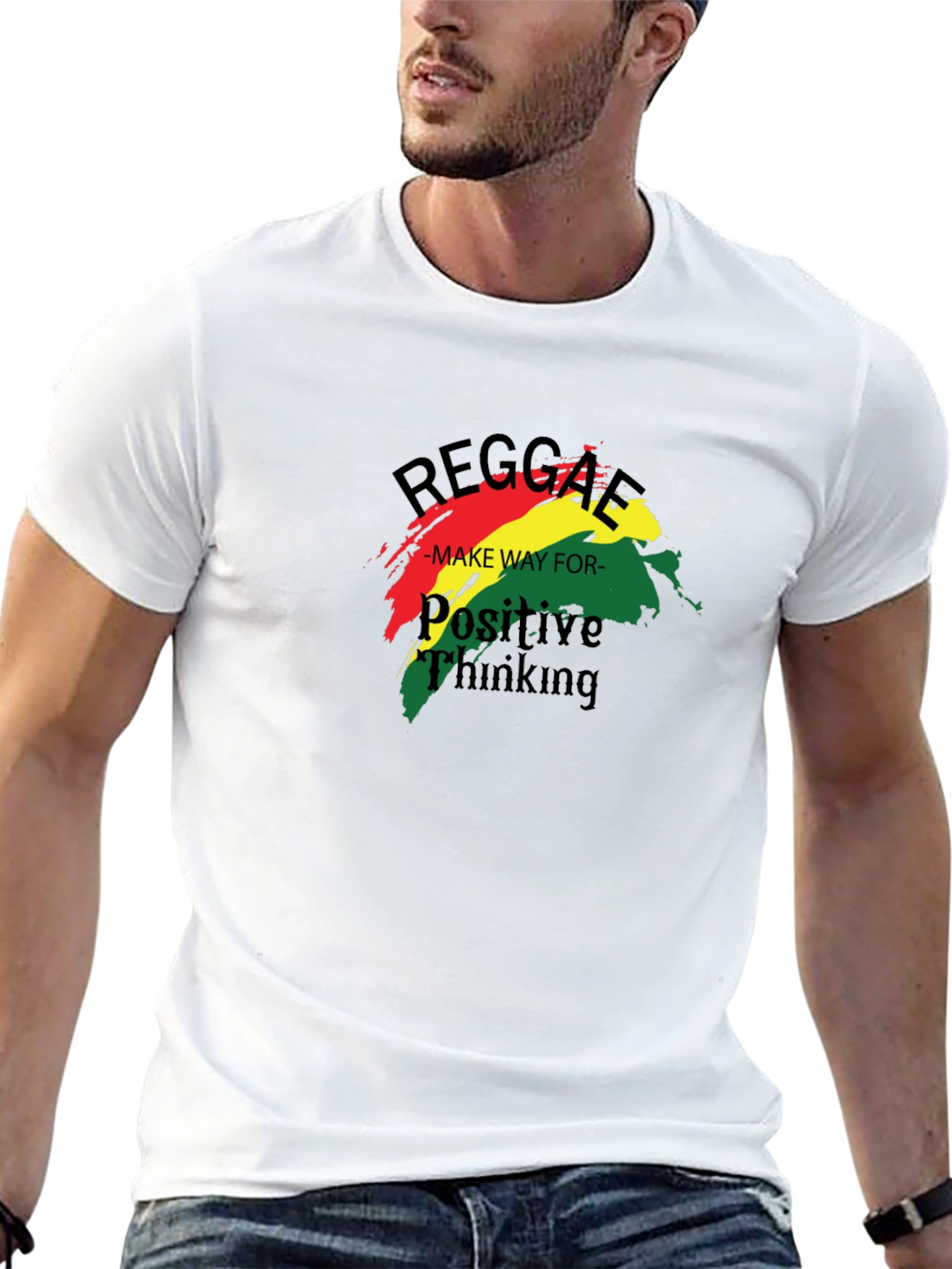 Reggae Positive Thinking Black T-Shirt