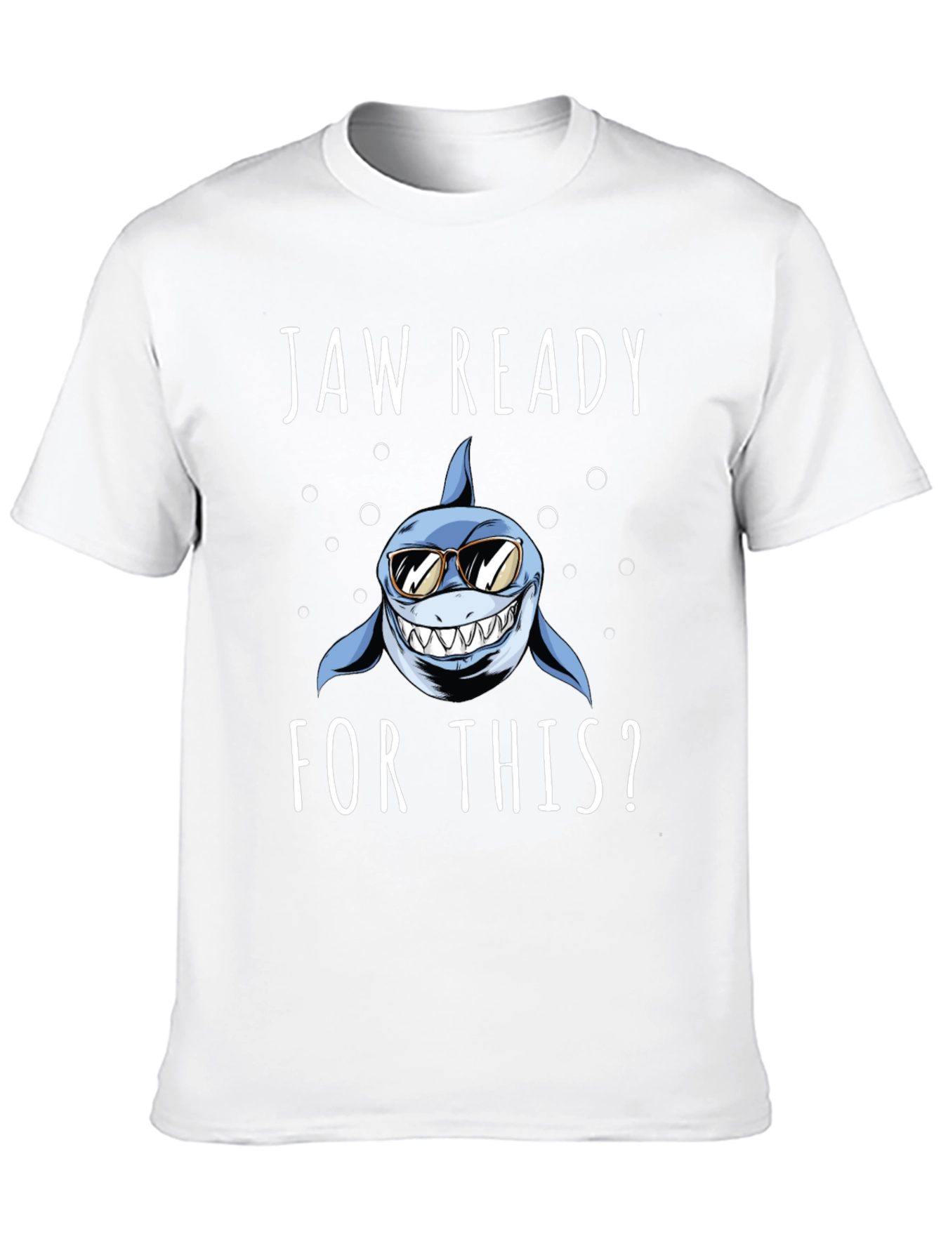 Jaw Ready? Shark Graphic Tee - Black Cotton T-Shirt