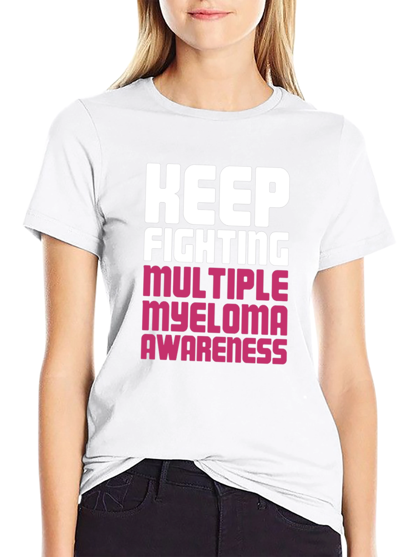 Keep Fighting Myeloma Awareness Black T-Shirt
