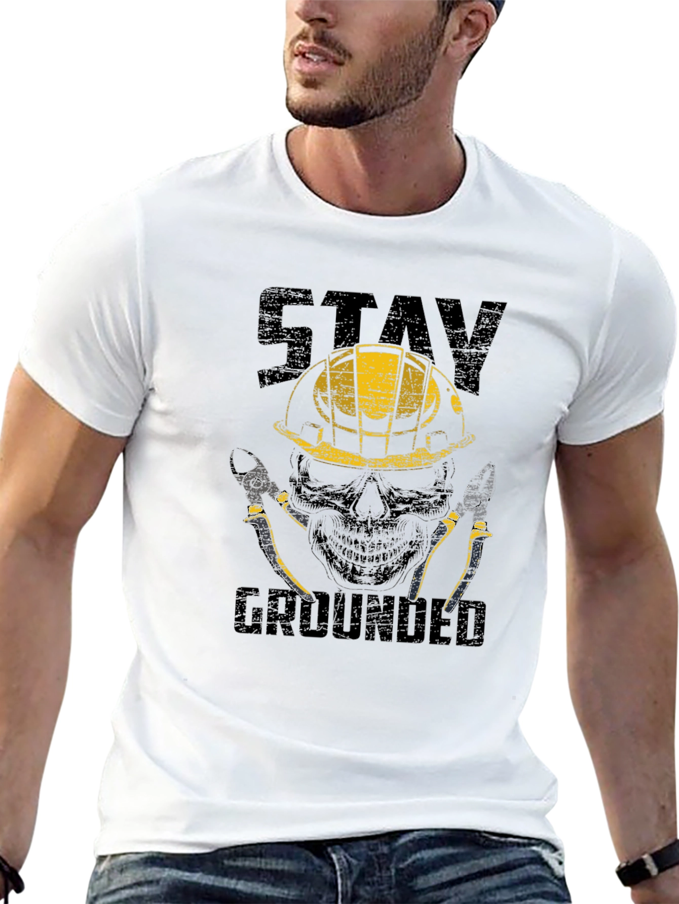 Stay Grounded Electrician Skull T-Shirt