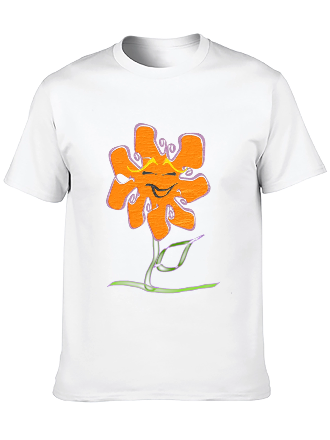 Funky Flower Graphic Tee - Black Cotton T-Shirt