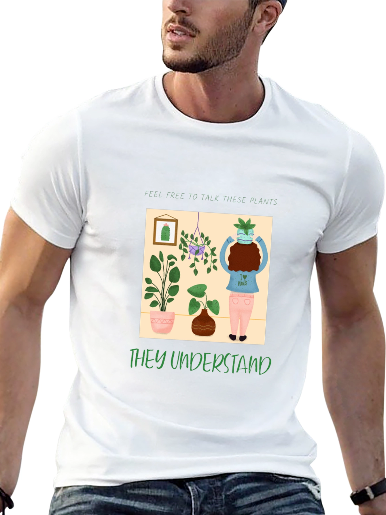 Talk to Plants Black T-Shirt - They Understand