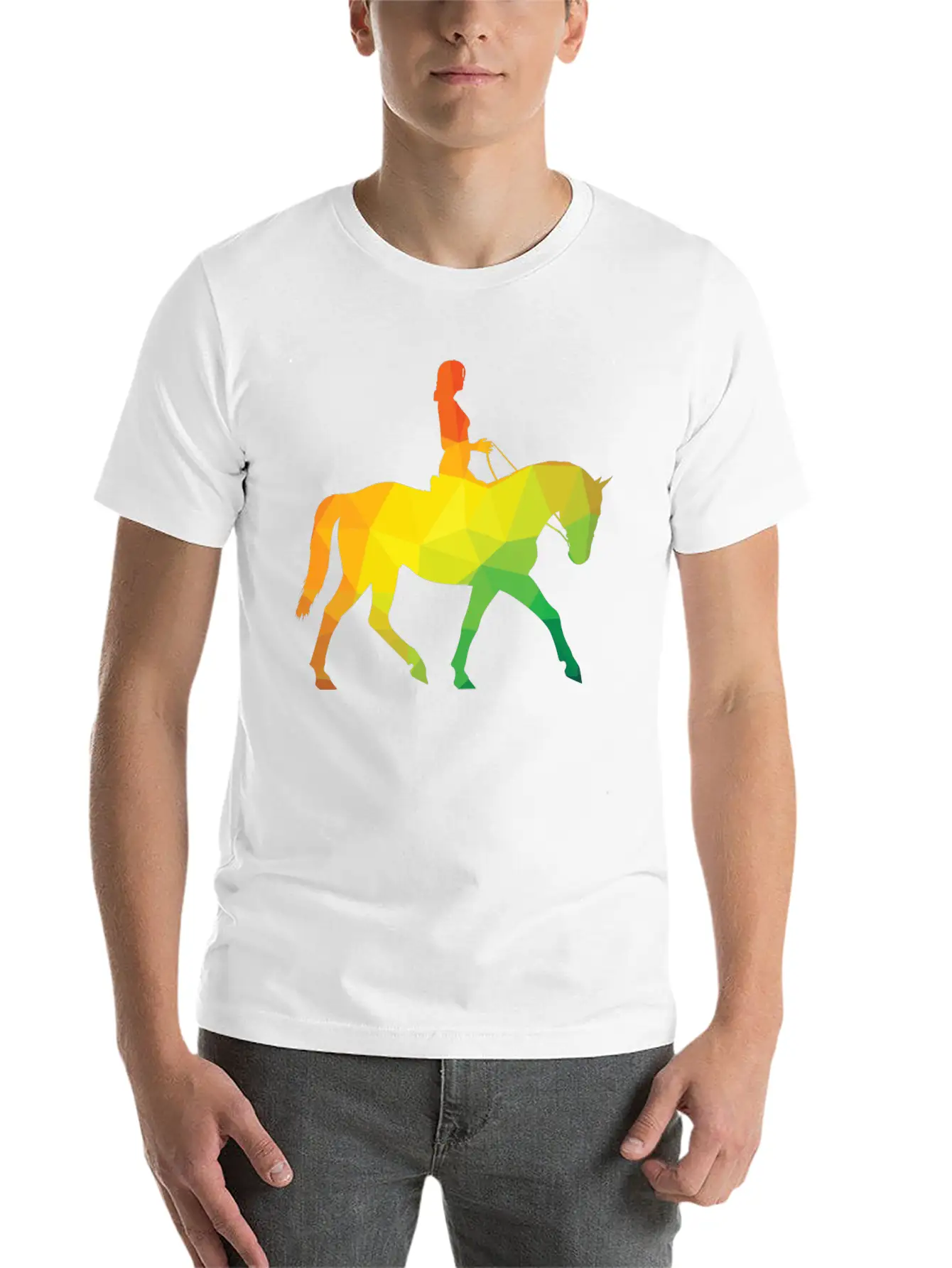 Woman Riding A Horse Unisex Casual T-Shirt – Clean Design For Daily Comfort