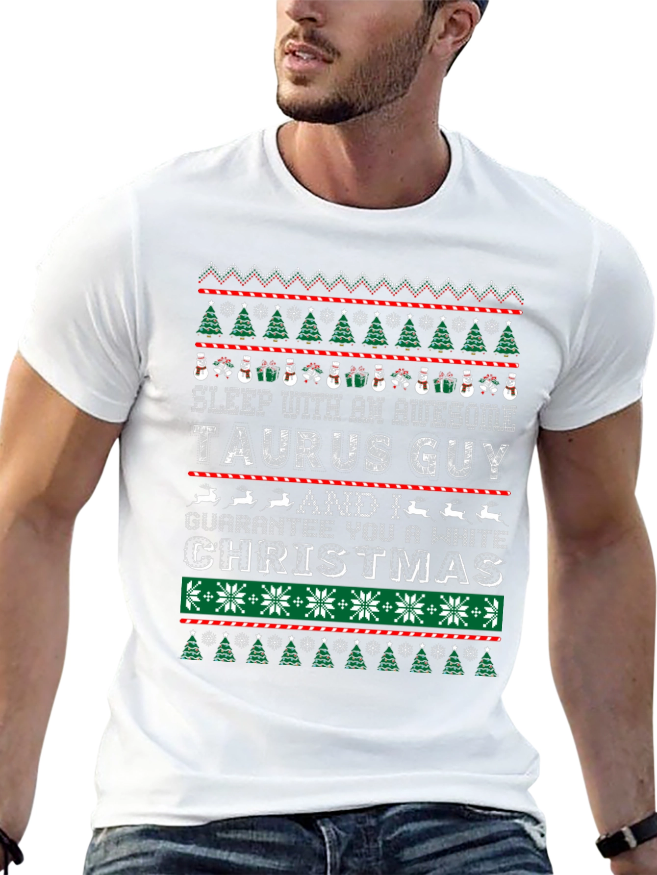 Taurus Guy Ugly Christmas Sweater Graphic Tee
