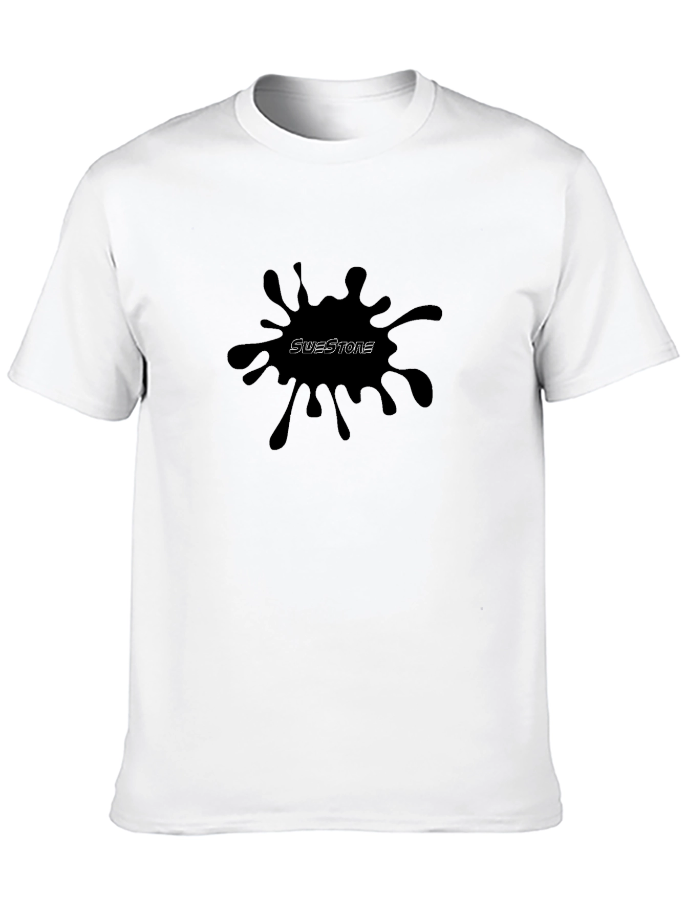 Mens Black Graphic Tee - Ink Splash Design