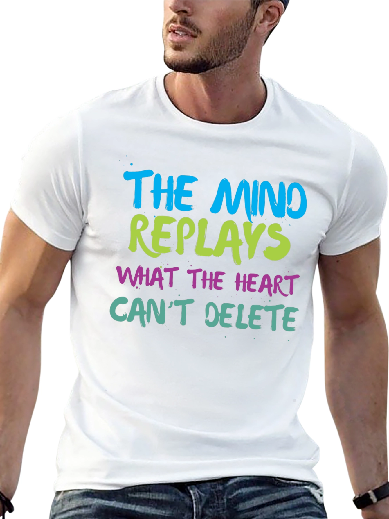 Mind Replays Heart Cant Delete Black T-Shirt