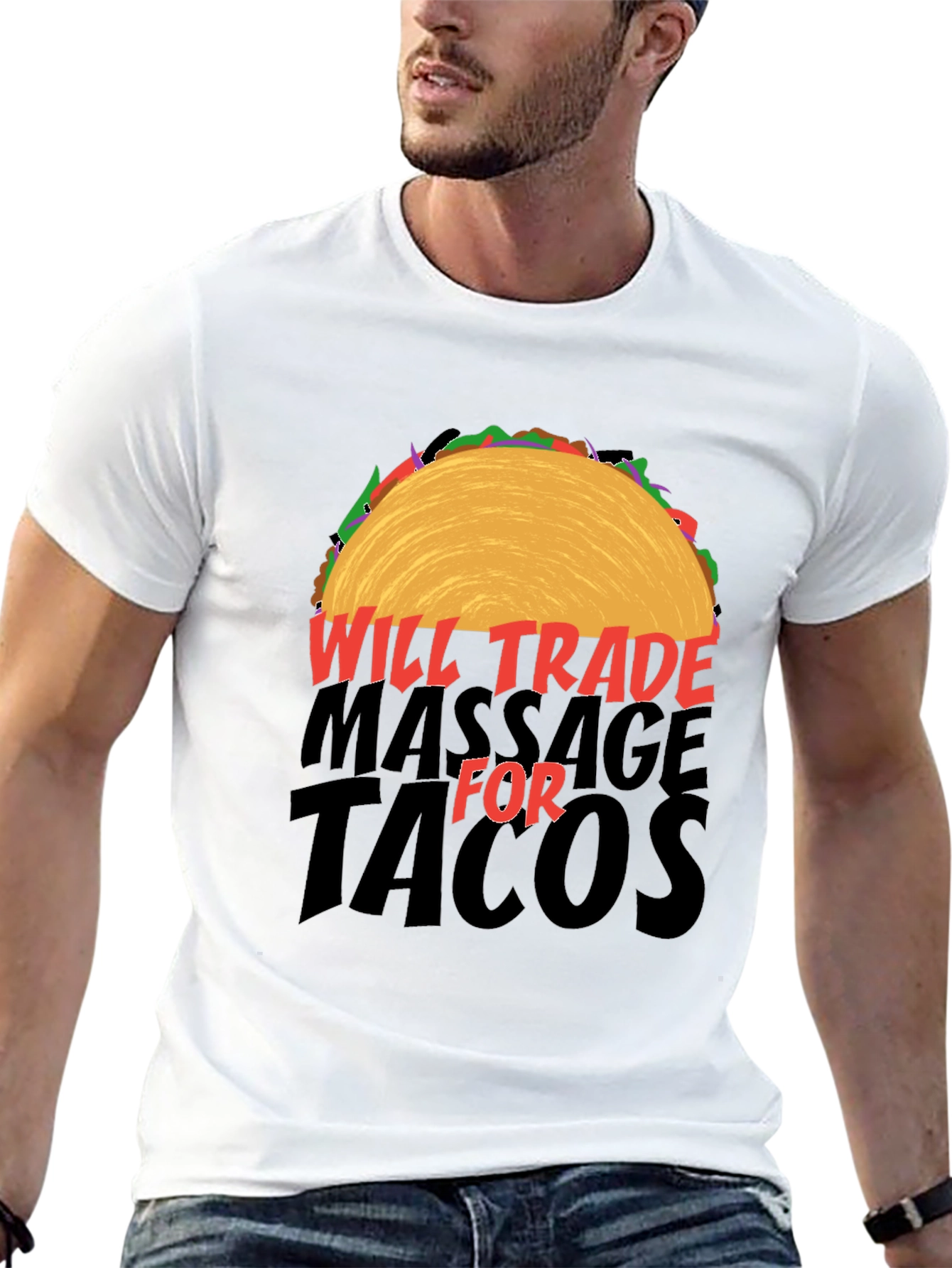 Will Trade Massage for Tacos Black T-Shirt