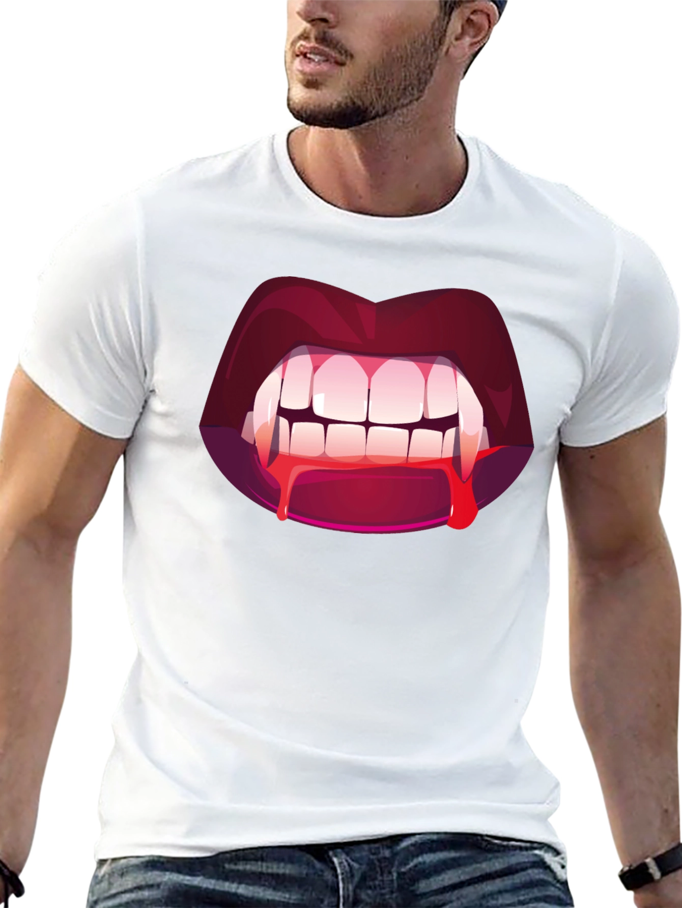 Vampire Bite Graphic Tee - Halloween Fashion