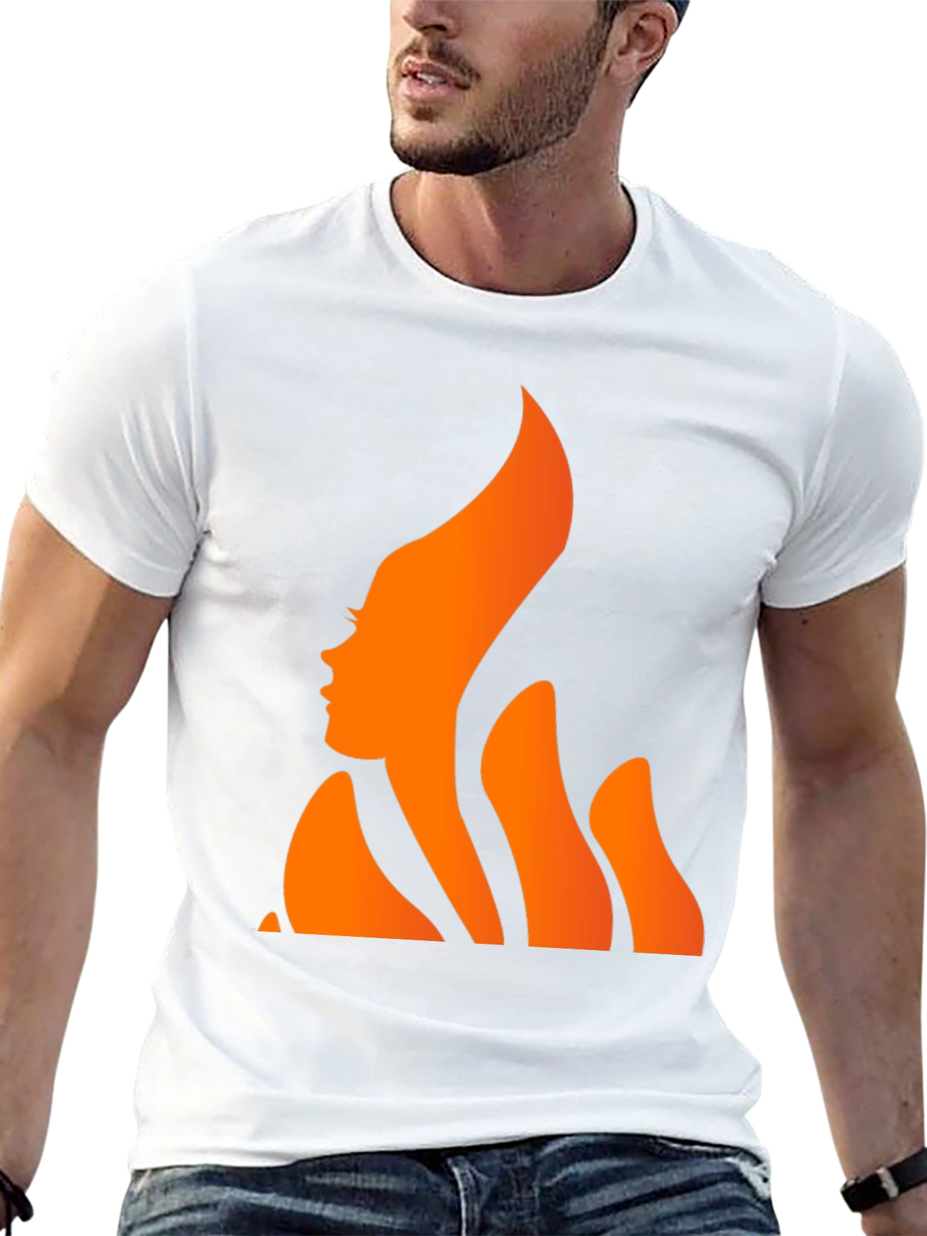 Fiery Woman Graphic Tee - Stylish Black T-Shirt