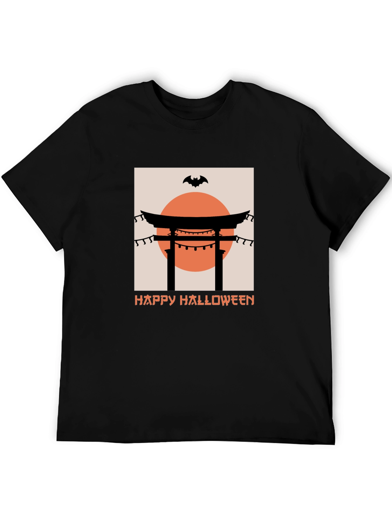 Halloween Torii Gate Bat Graphic Tee