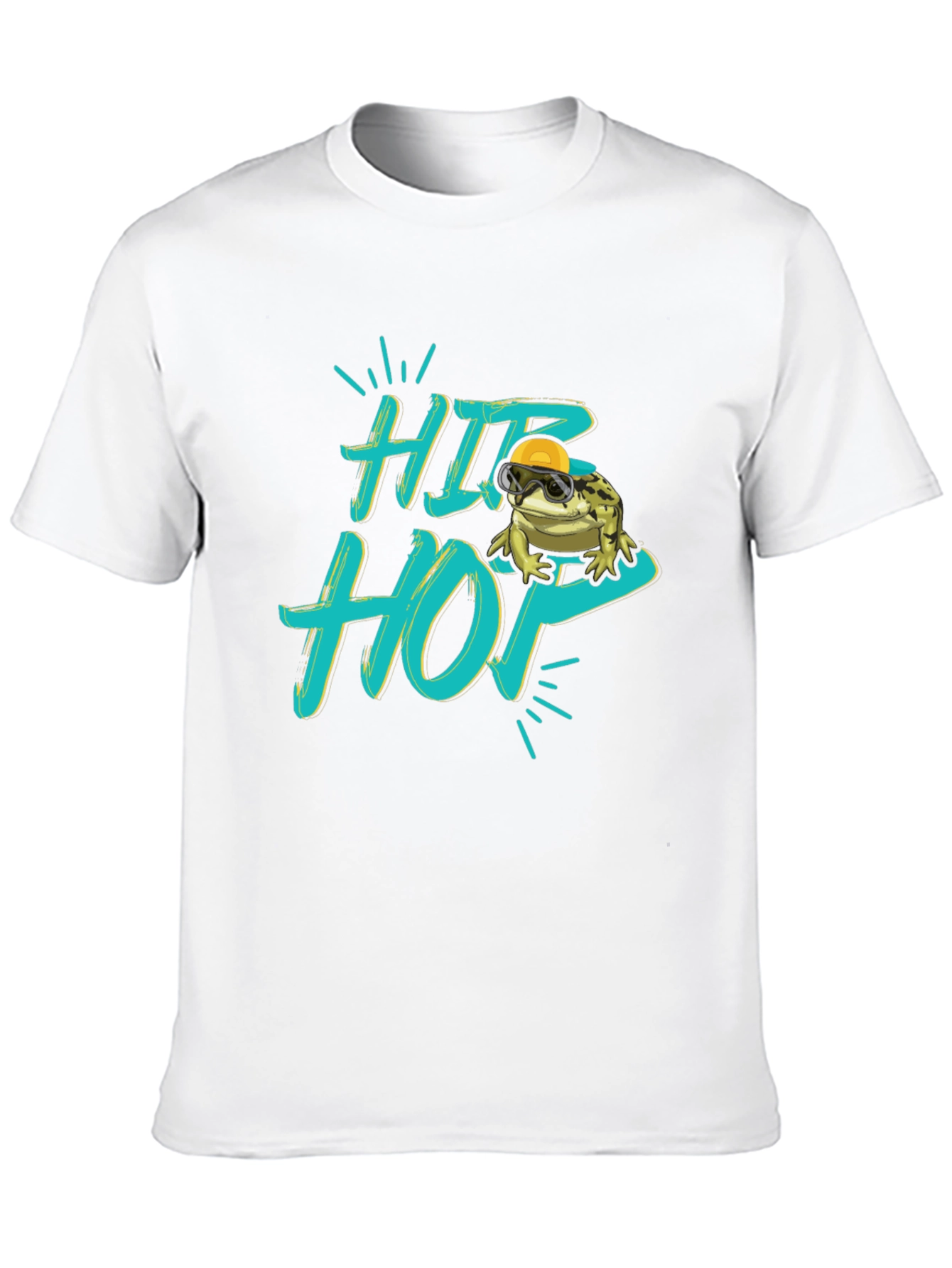 Hip Hop Frog Graphic Black T-Shirt
