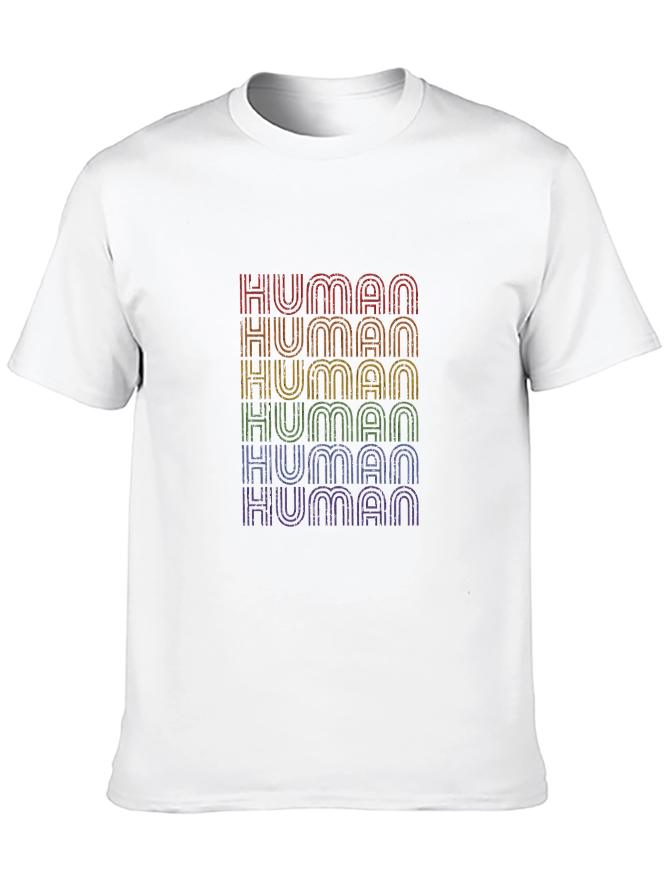 Human Pride T-Shirt - Rainbow Text Design